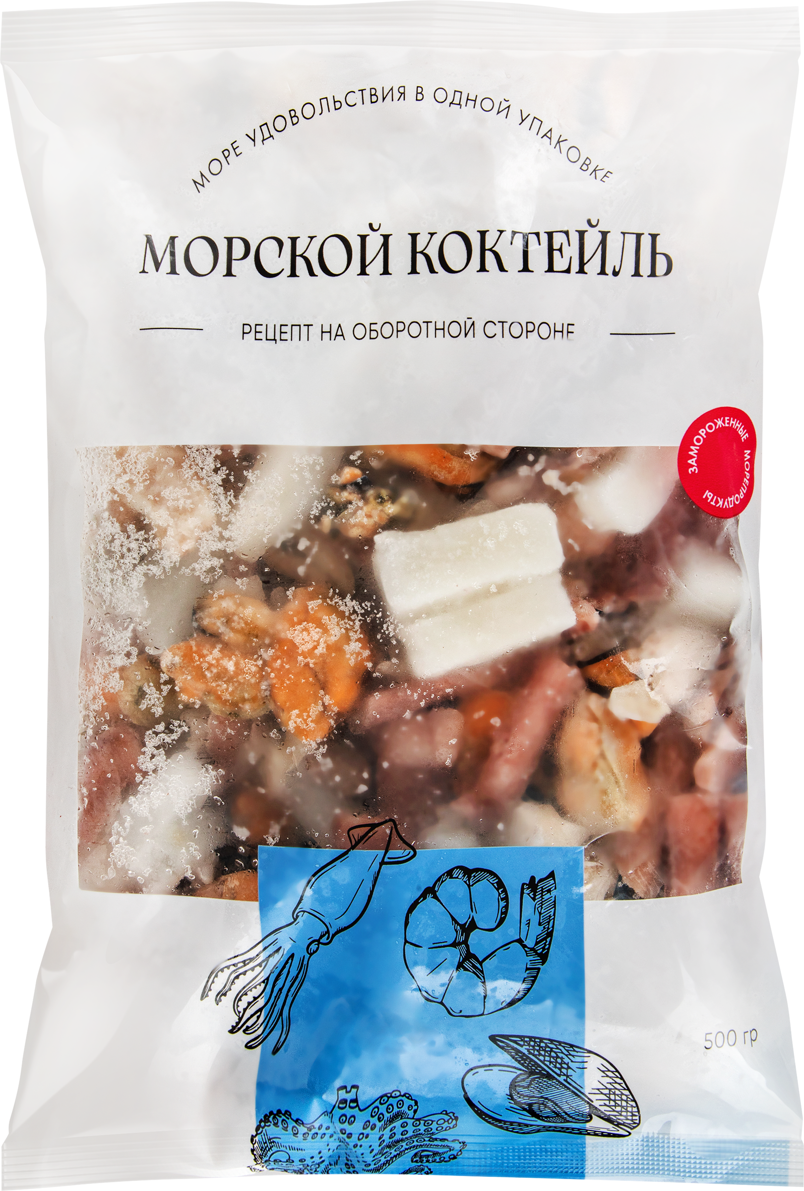 Изображение товара Морской коктейль замороженный IQF 500г морепродукты для салатов и блюд Изображение товара Морской коктейль замороженный IQF 500г морепродукты для салатов и блюд