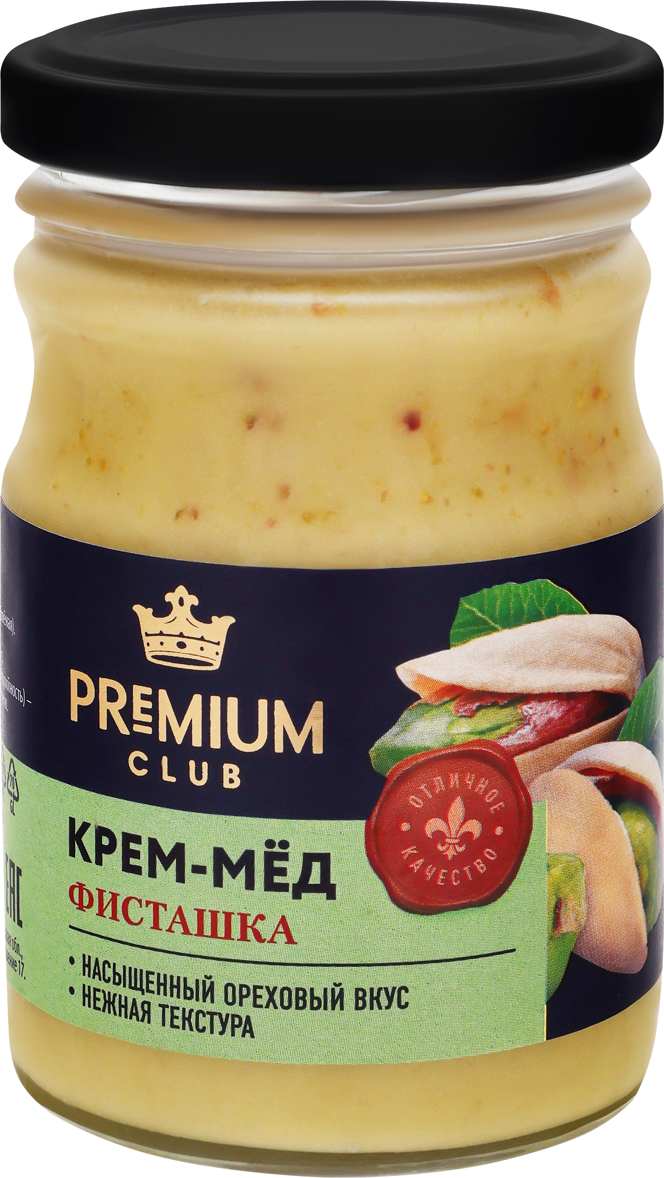 Изображение товара Крем-мед PREMIUM CLUB Фисташка, 250г Изображение товара Крем-мед PREMIUM CLUB Фисташка, 250г