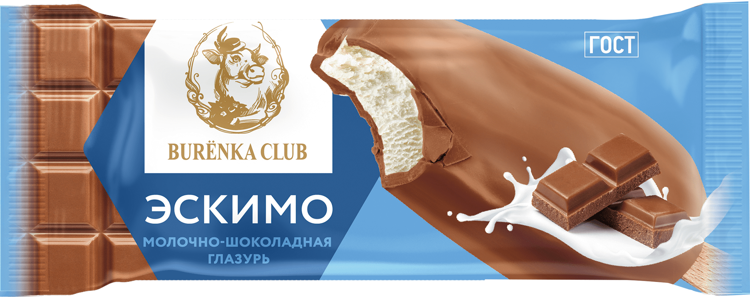 Изображение товара Мороженое эскимо BURЁNKA CLUB Пломбир в молочно-шоколадной глазури 70г Изображение товара Мороженое эскимо BURЁNKA CLUB Пломбир в молочно-шоколадной глазури 70г