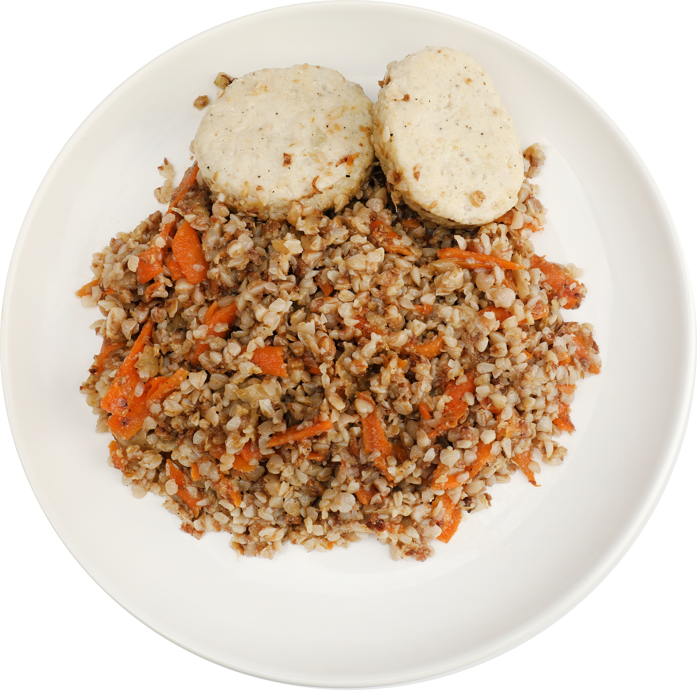 Изображение товара Биточки паровые с гречкой и овощами ВКУСНО ЖИТЬ, 250г Изображение товара Биточки паровые с гречкой и овощами ВКУСНО ЖИТЬ, 250г