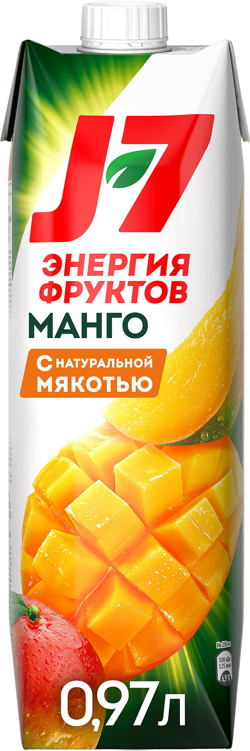Изображение товара Нектар J7 Манго с мякотью - натуральный фруктовый напиток 0. 97л