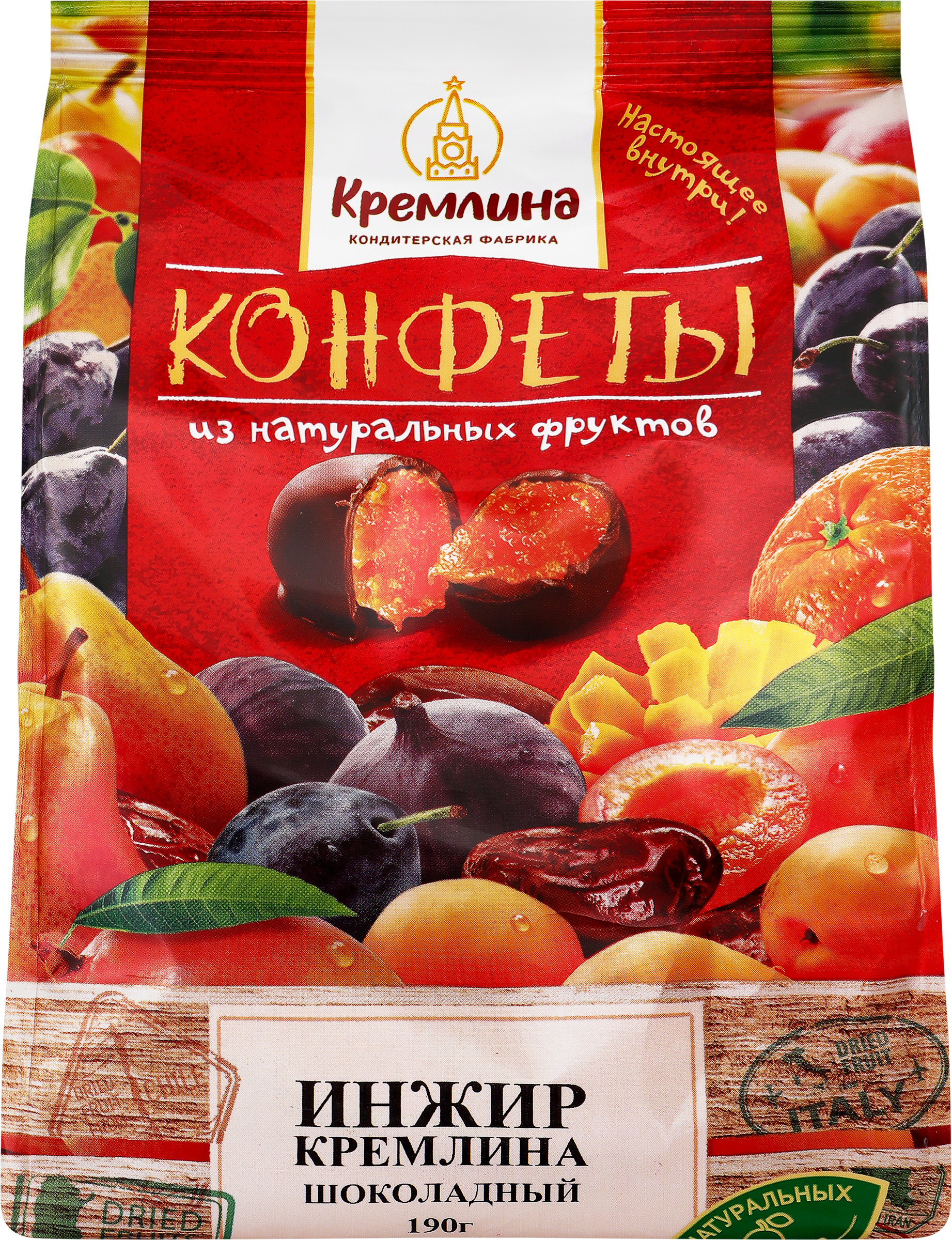 Изображение товара Конфеты КРЕМЛИНА Инжир шоколадный, 190г Изображение товара Конфеты КРЕМЛИНА Инжир шоколадный, 190г
