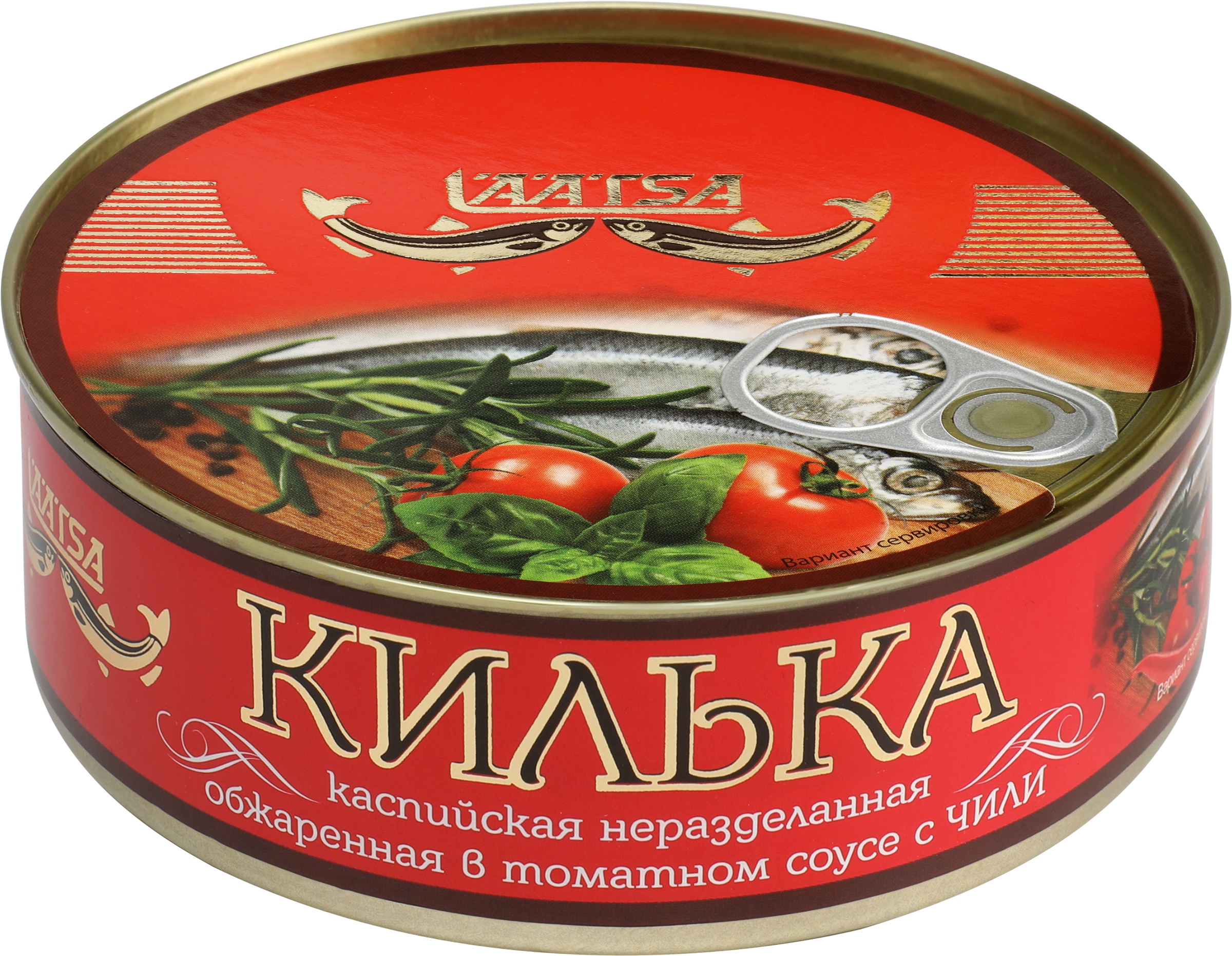 Изображение товара Консервы килька Лаатса в остром томатном соусе с чили 240г Изображение товара Консервы килька Лаатса в остром томатном соусе с чили 240г