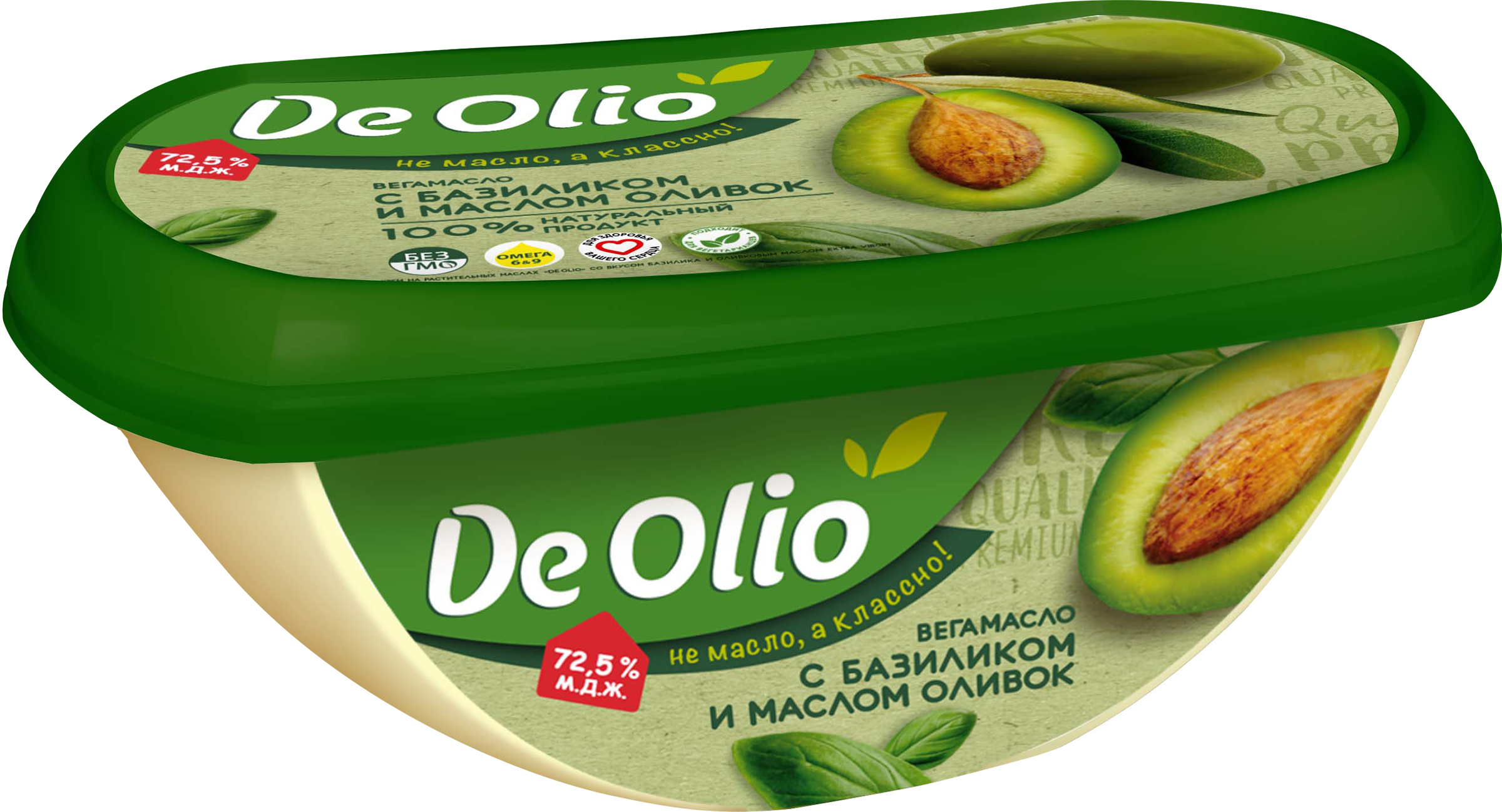 Изображение товара Веганский крем на растительных маслах DE OLIO базилик с оливковым маслом 220г