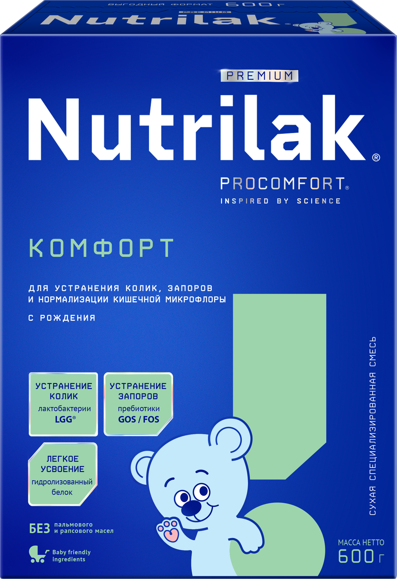 Изображение товара Детская смесь NUTRILAK Premium Комфорт для малышей с 0 месяцев, 600г