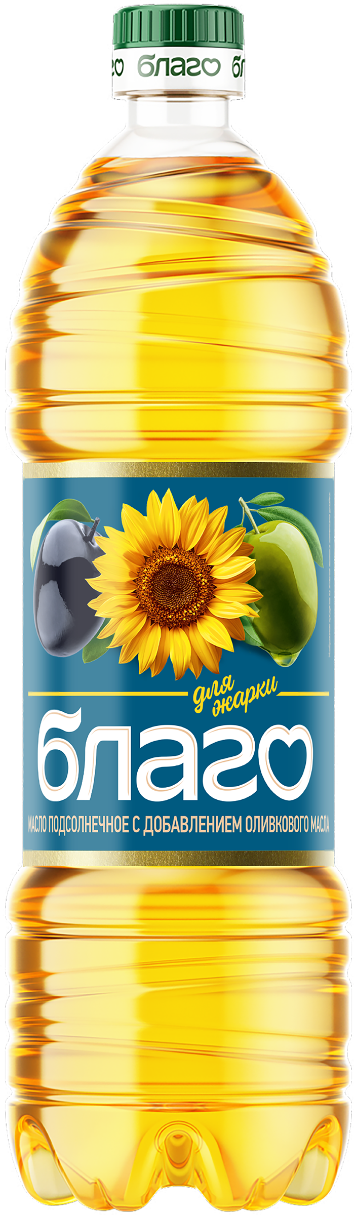 Изображение товара Масло подсолнечное БЛАГО с оливковым маслом, 1л - мягкий вкус и здоровье