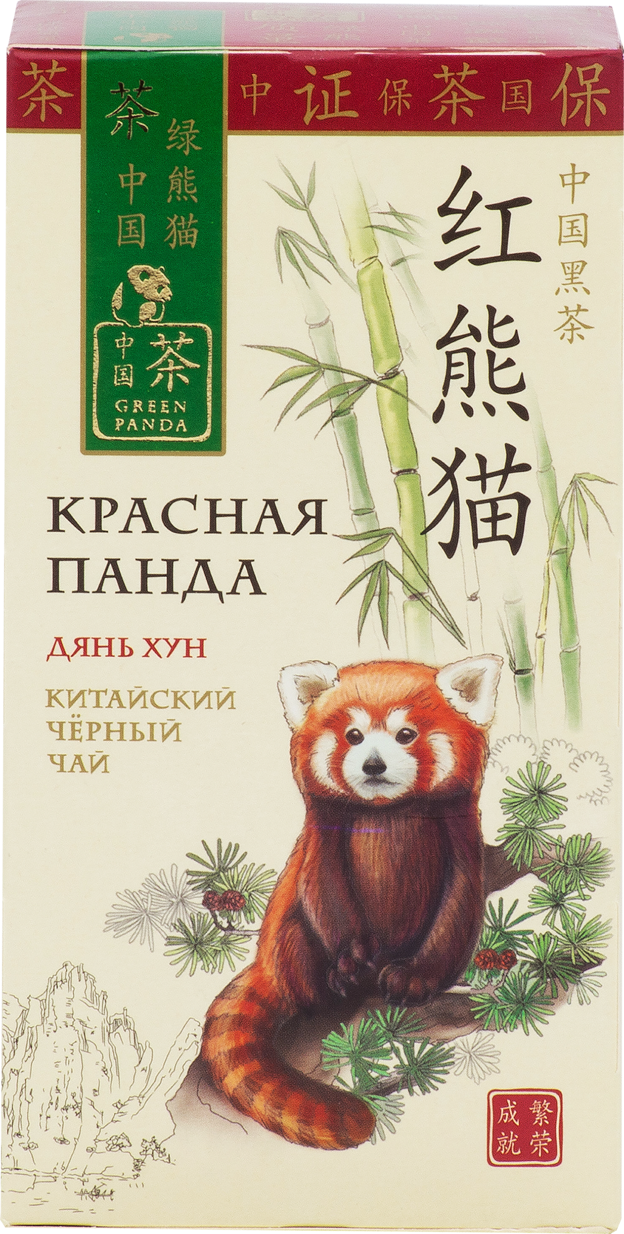 Изображение товара Чай черный ЗЕЛЕНАЯ ПАНДА Красная панда байховый китайский мелкий 25 паков