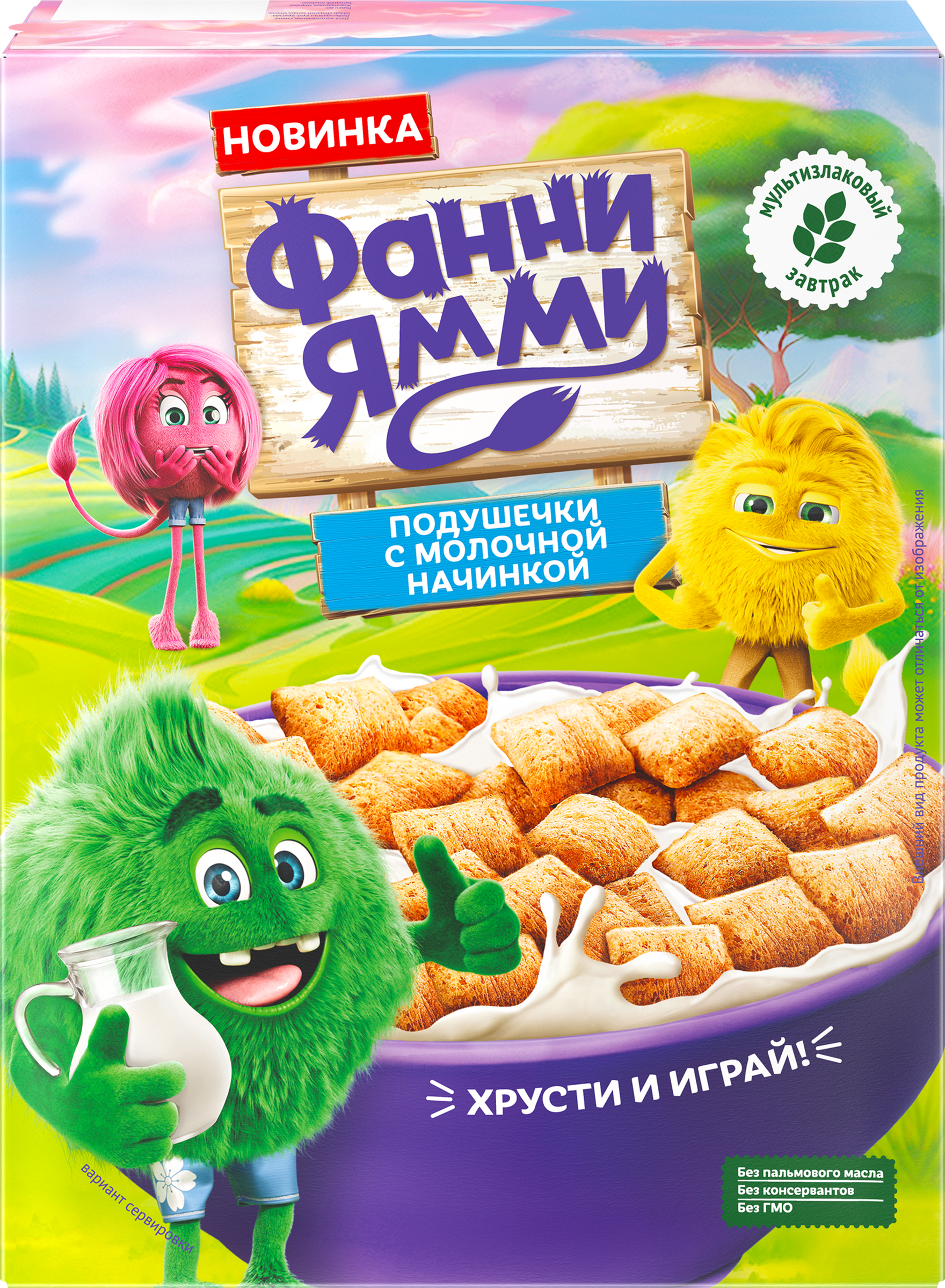 Изображение товара Подушечки мультизлаковые ФАННИ ЯММИ с молочной начинкой 220г Изображение товара Подушечки мультизлаковые ФАННИ ЯММИ с молочной начинкой 220г