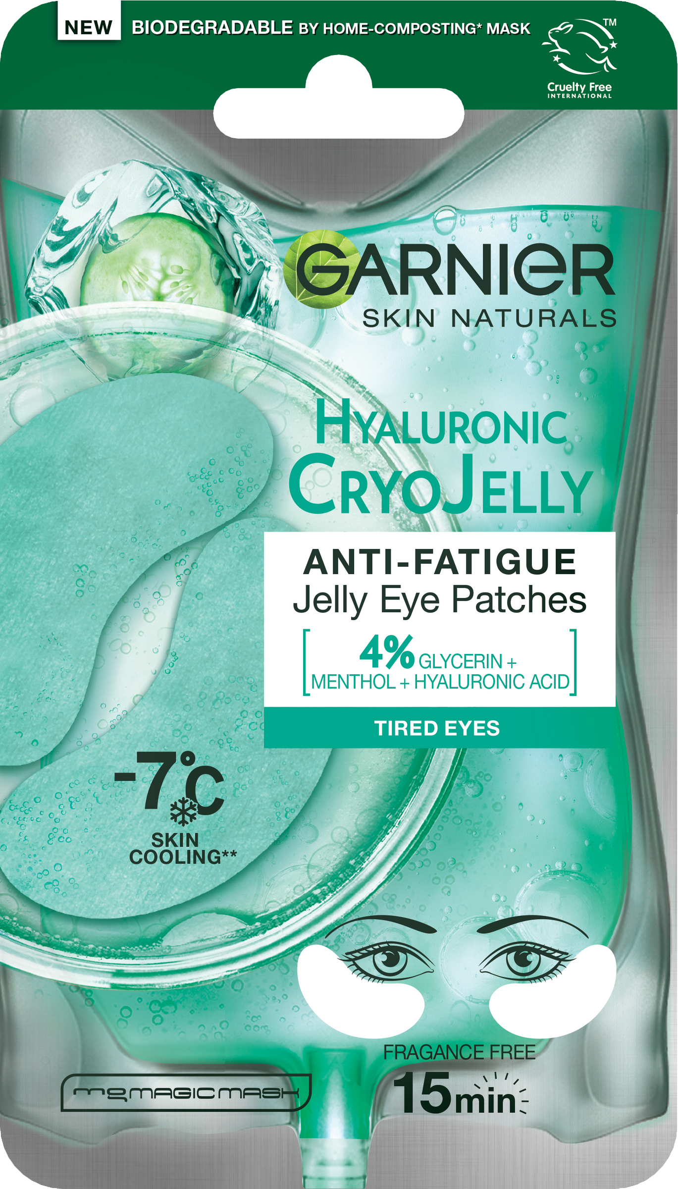 Изображение товара Патчи тканевые для кожи вокруг глаз GARNIER Эксперт+ Крио гель 5мл