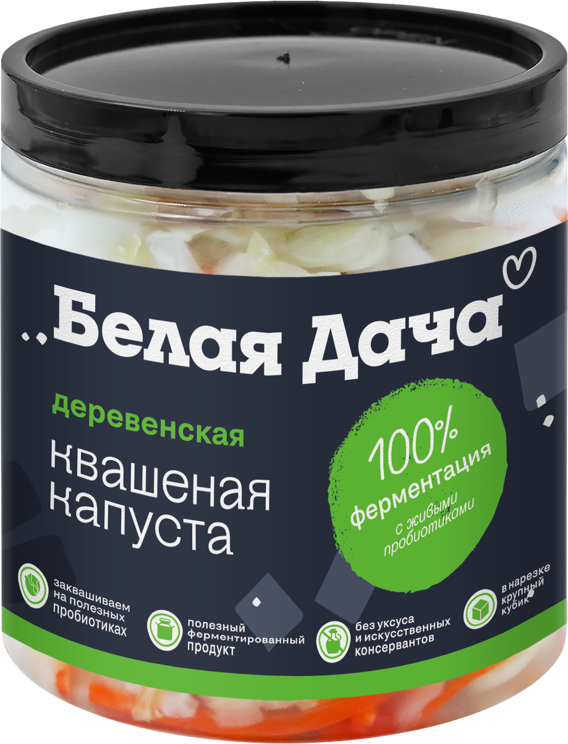 Изображение товара Квашеная капуста БЕЛАЯ ДАЧА Деревенская 450 г натуральный продукт ферментации