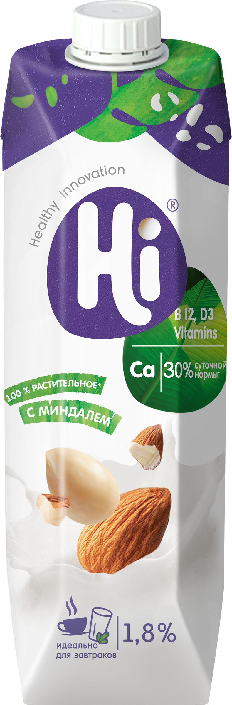 Изображение товара Напиток растительный HI с миндалем 1, 8%, 1000мл - веганский и полезный растительный напиток Изображение товара Напиток растительный HI с миндалем 1, 8%, 1000мл - веганский и полезный растительный напиток