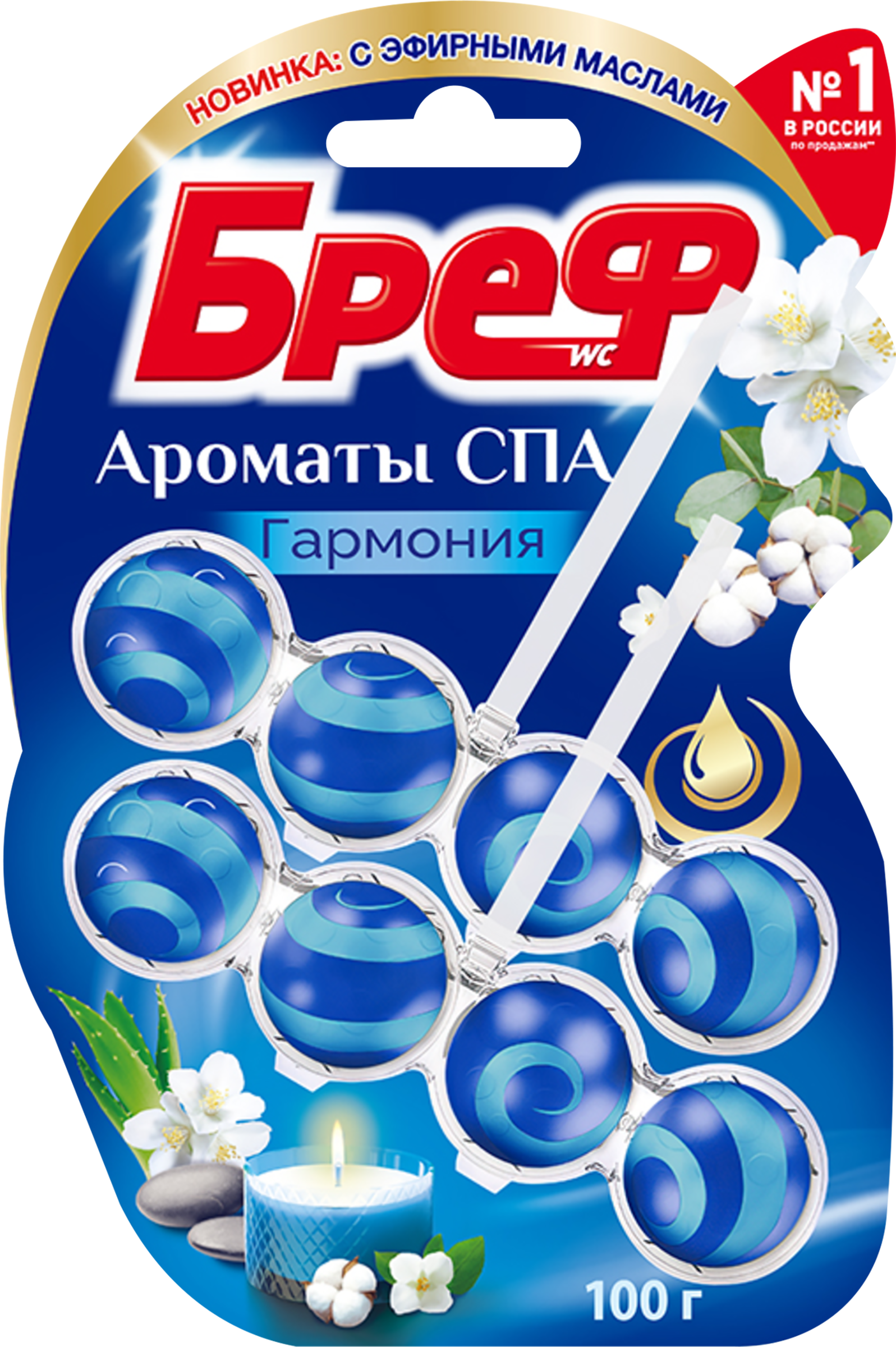 Изображение товара Блок под ободок унитаза БРЕФ Ароматы СПА Гармония 100г, 2 шт