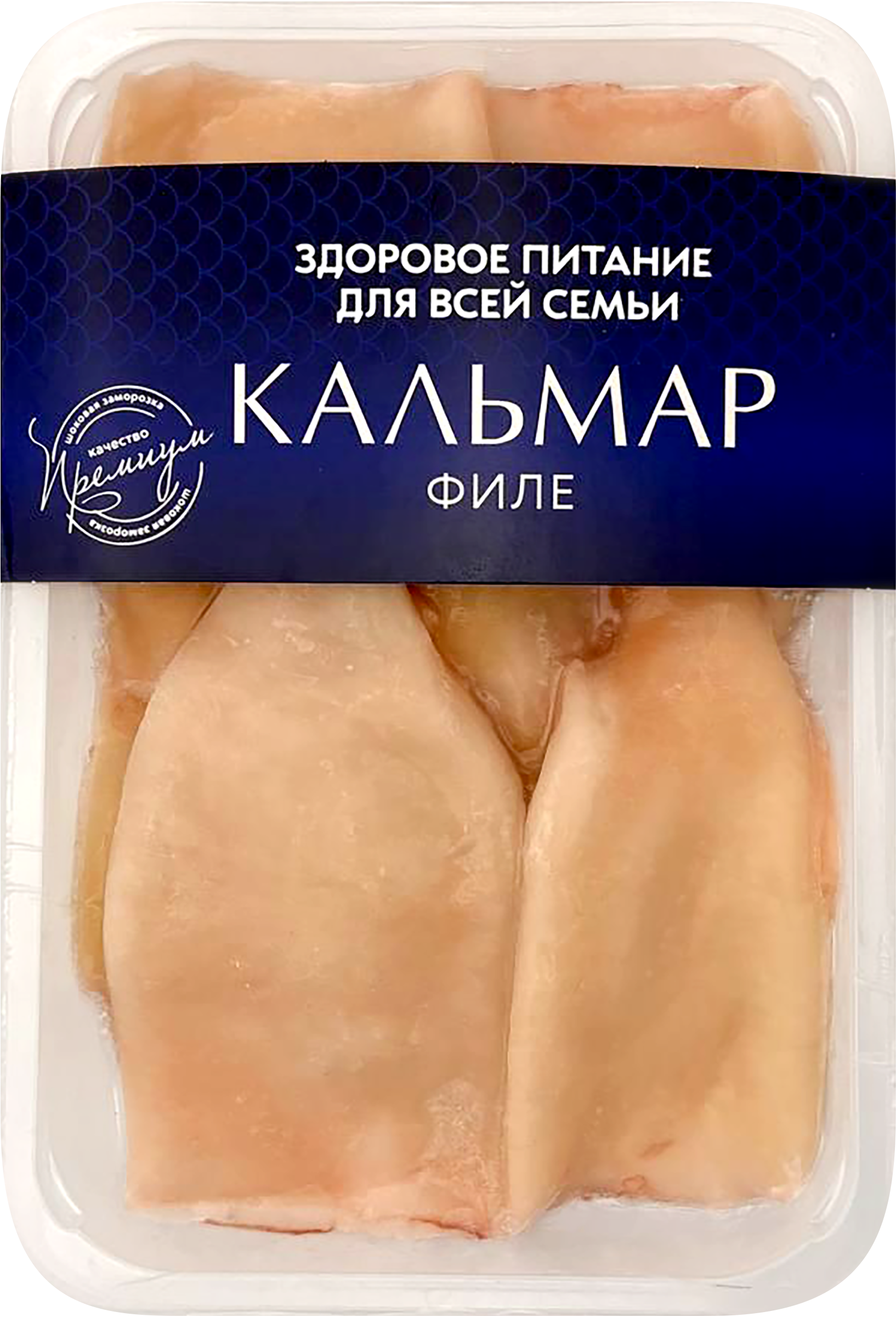 Изображение товара Кальмар замороженный очищенный, тушка с плавником без кожи, 500г