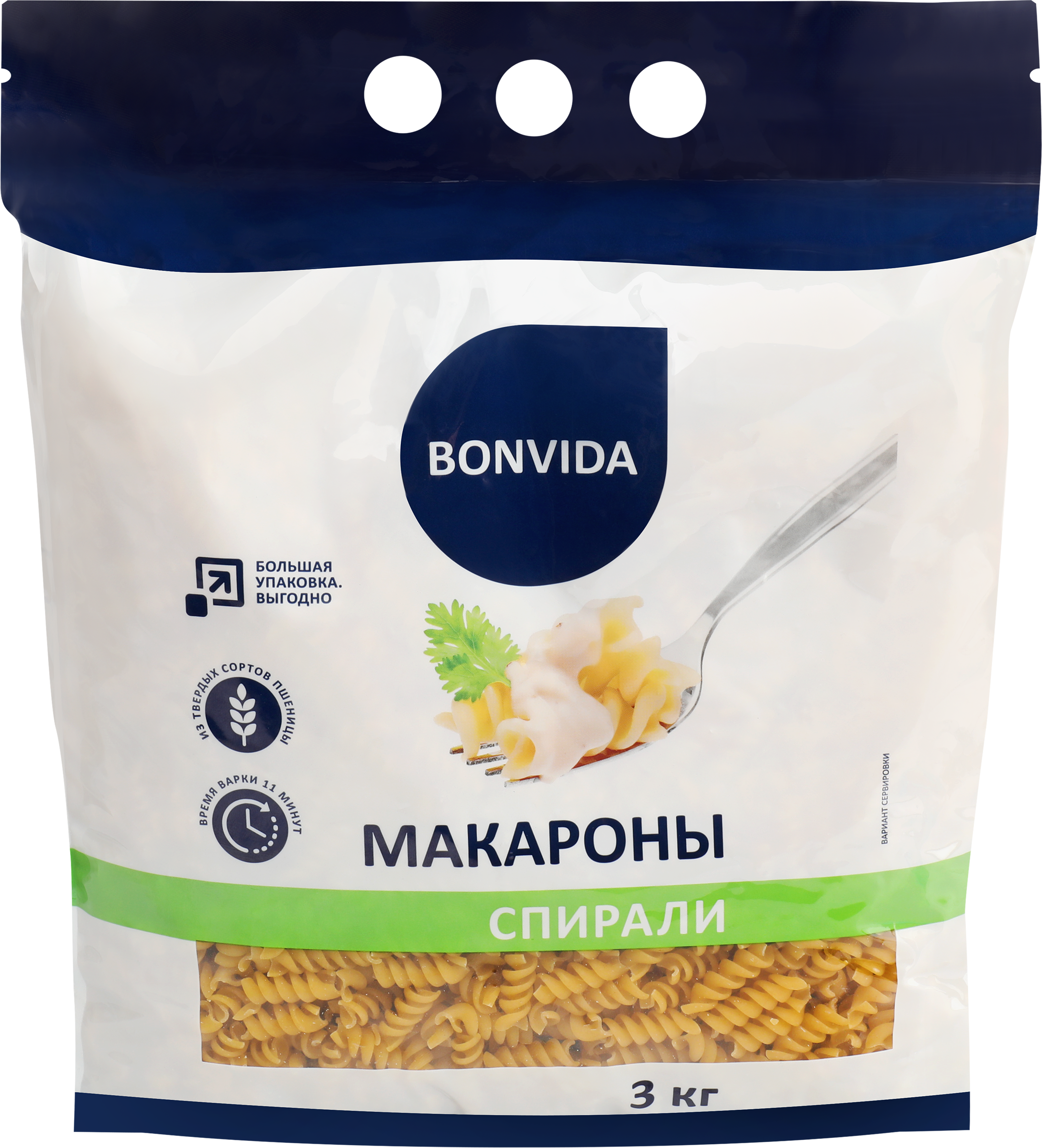 Изображение товара Макароны BONVIDA Спирали 3 кг из твердых сортов пшеницы Изображение товара Макароны BONVIDA Спирали 3 кг из твердых сортов пшеницы