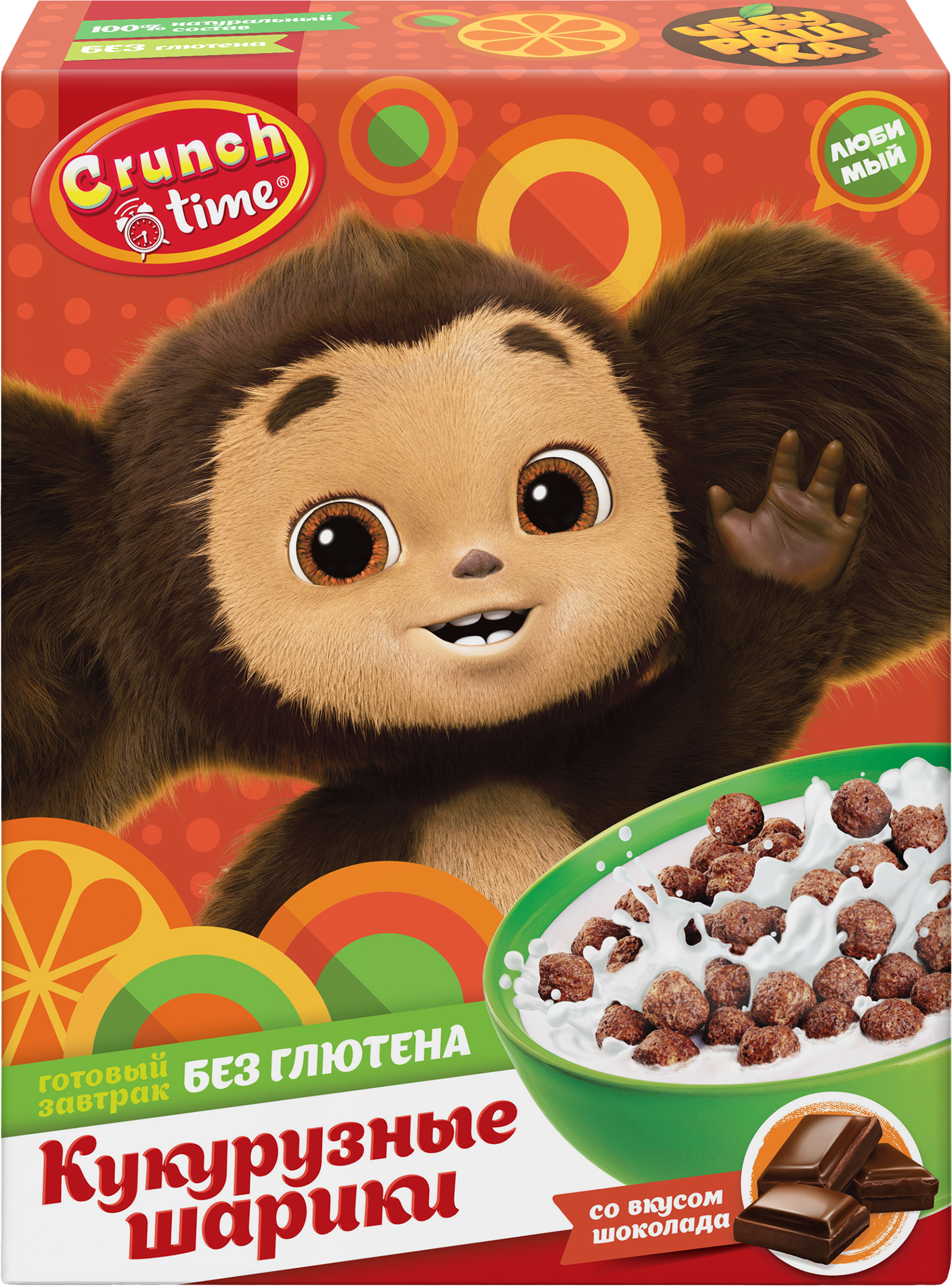 Изображение товара Готовый завтрак CRUNCH TIME Чебурашка с шоколадом 170г