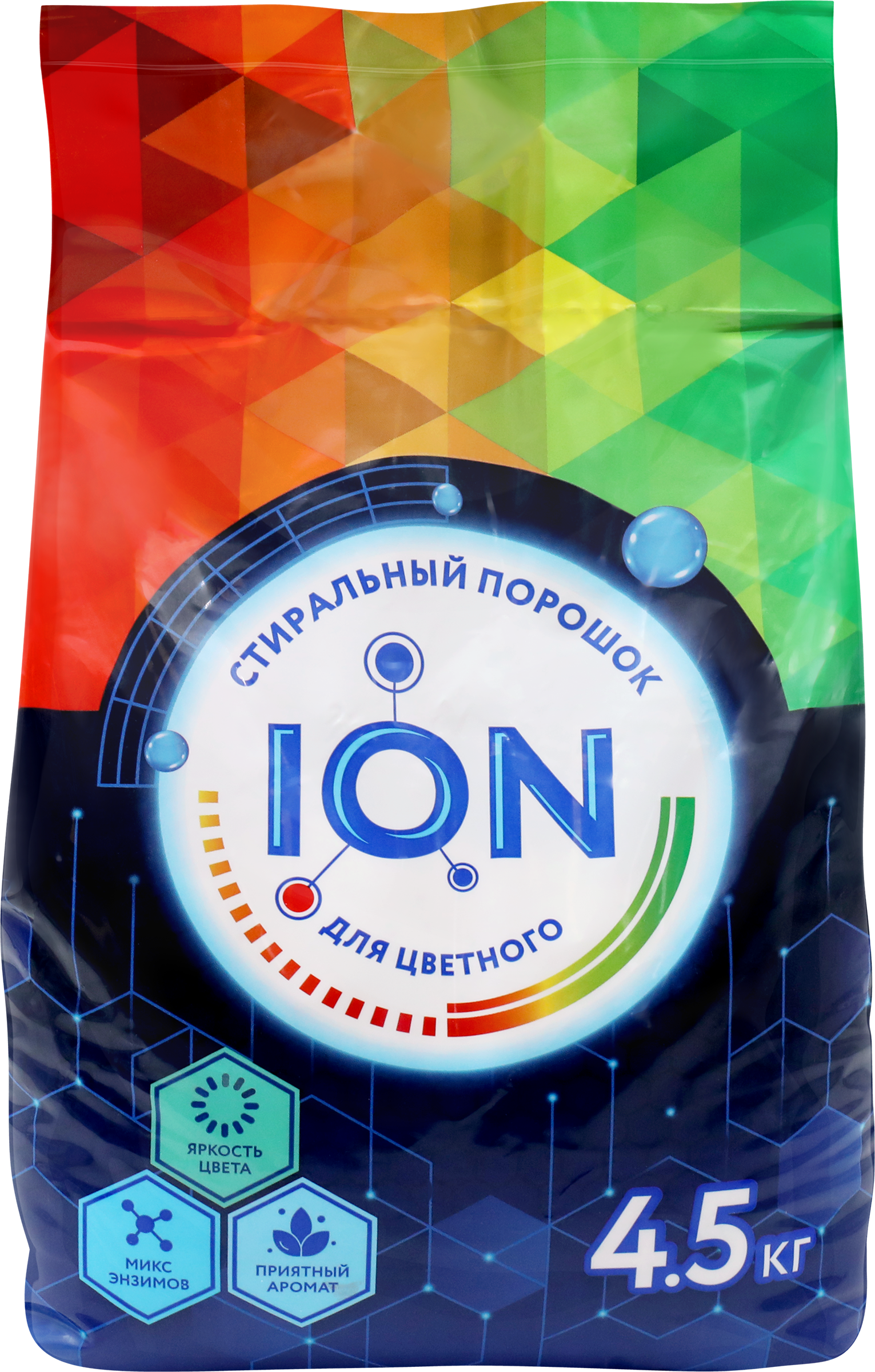 Изображение товара Стиральный порошок для цветного белья ION, 4,5кг Изображение товара Стиральный порошок для цветного белья ION, 4,5кг