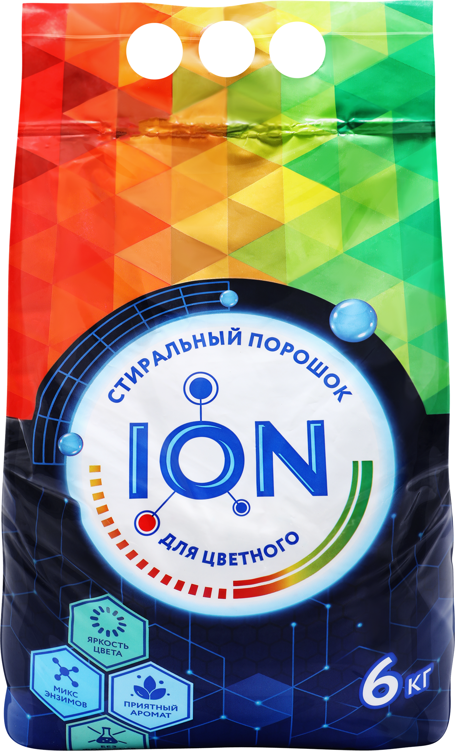 Изображение товара Стиральный порошок для цветного белья ION, 6кг Изображение товара Стиральный порошок для цветного белья ION, 6кг