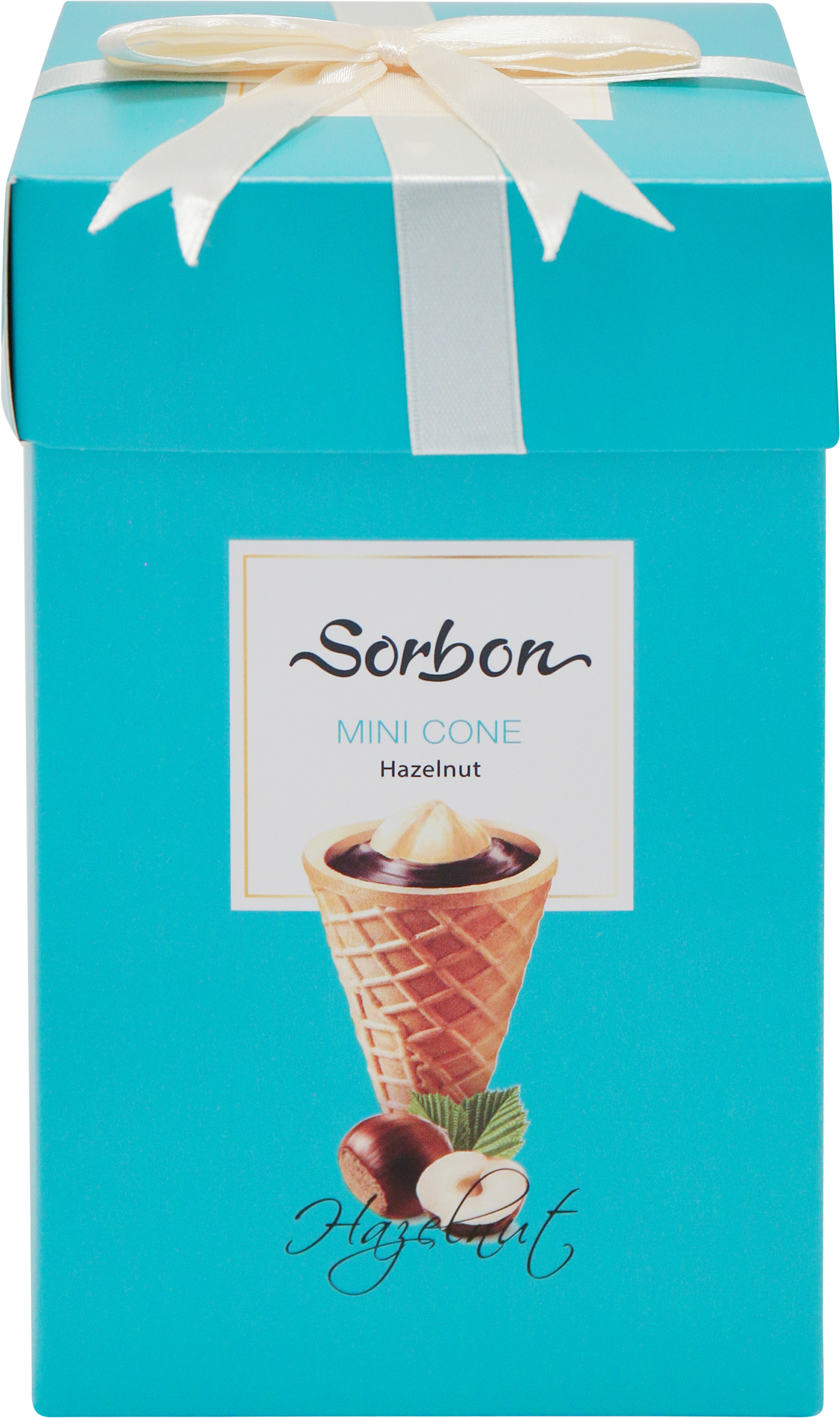 Изображение товара Конфеты SORBON Мини-рожок с хрустящей вафлей и фундуком
