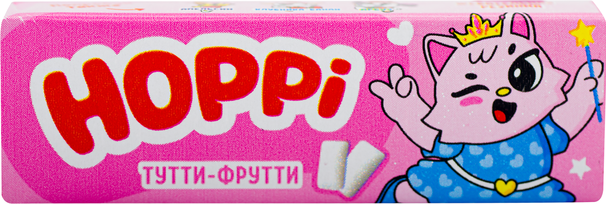 Изображение товара Жевательная резинка HOPPI со вкусом тутти-фрутти, 13,2г Изображение товара Жевательная резинка HOPPI со вкусом тутти-фрутти, 13,2г