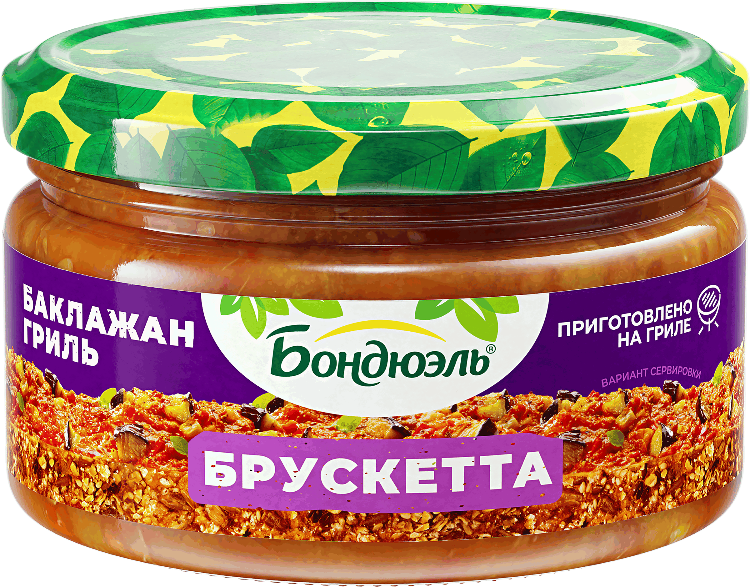 Изображение товара Баклажанная брускетта БОНДЮЭЛЬ, 250мл - натуральная закуска для вкусных закусок