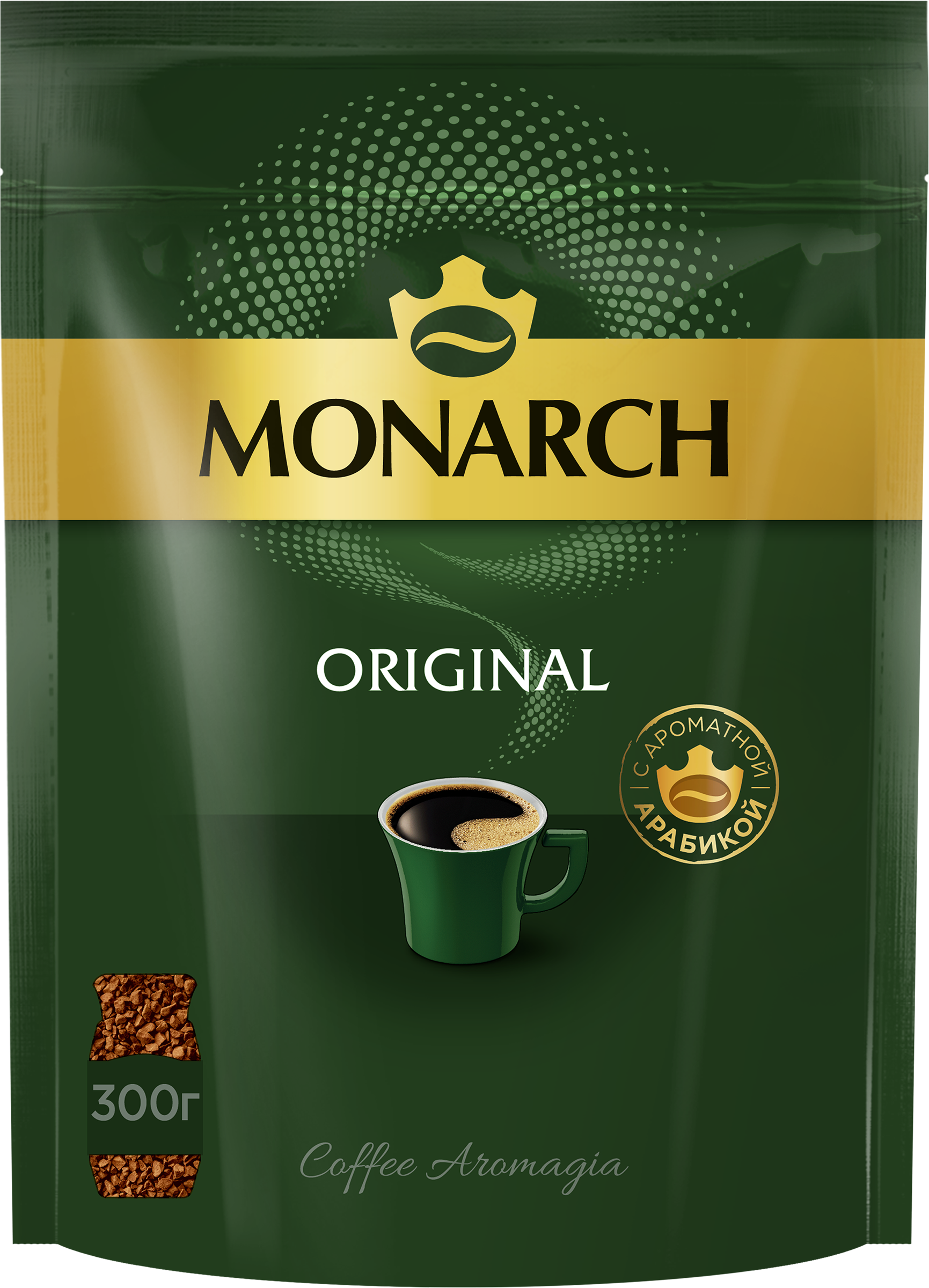 Изображение товара Растворимый кофе MONARCH Original 300г - насыщенный вкус и бодрость в каждой чашке