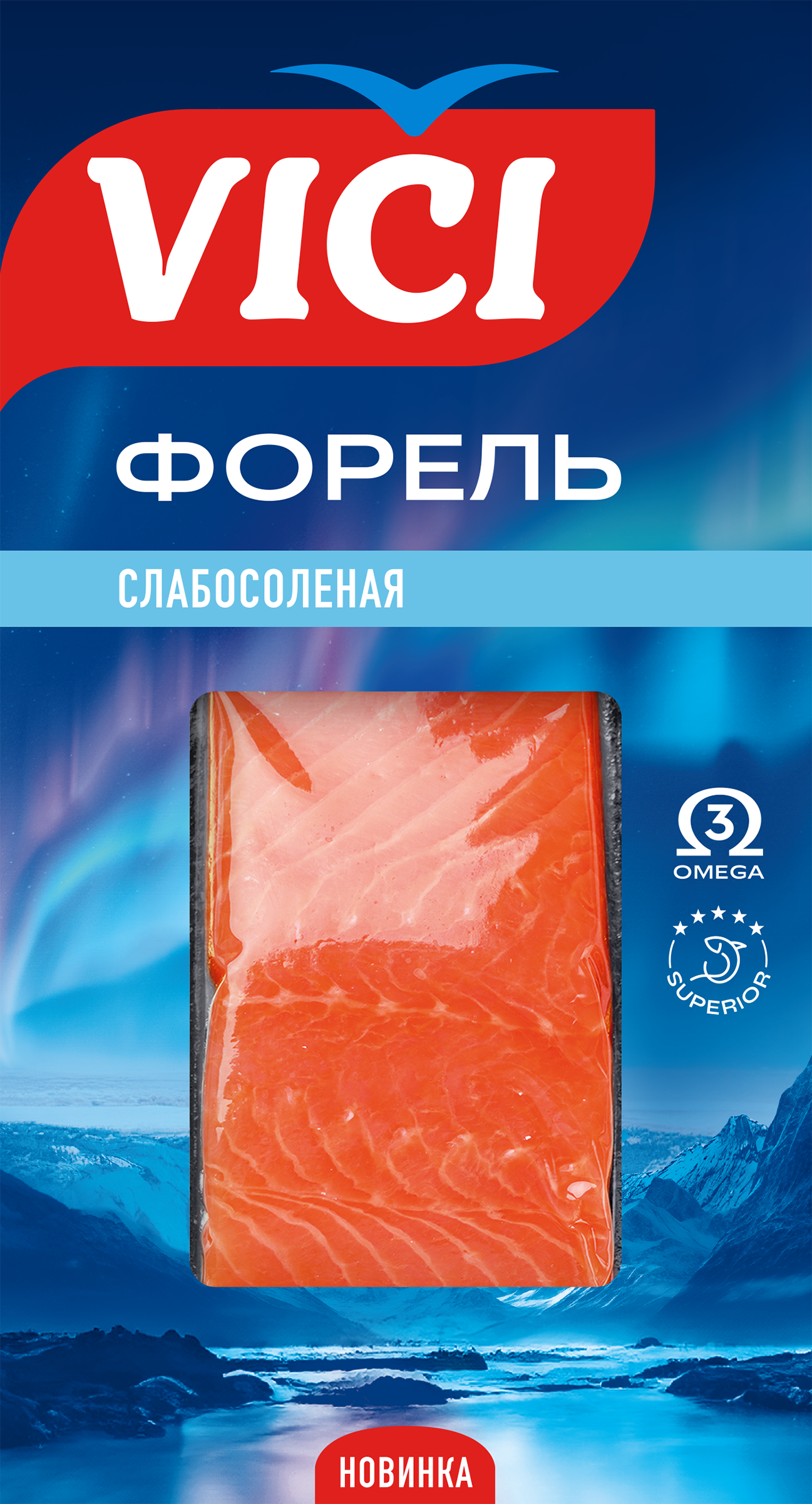 Изображение товара Форель слабосоленая VICI филе-кусок, 150г Изображение товара Форель слабосоленая VICI филе-кусок, 150г