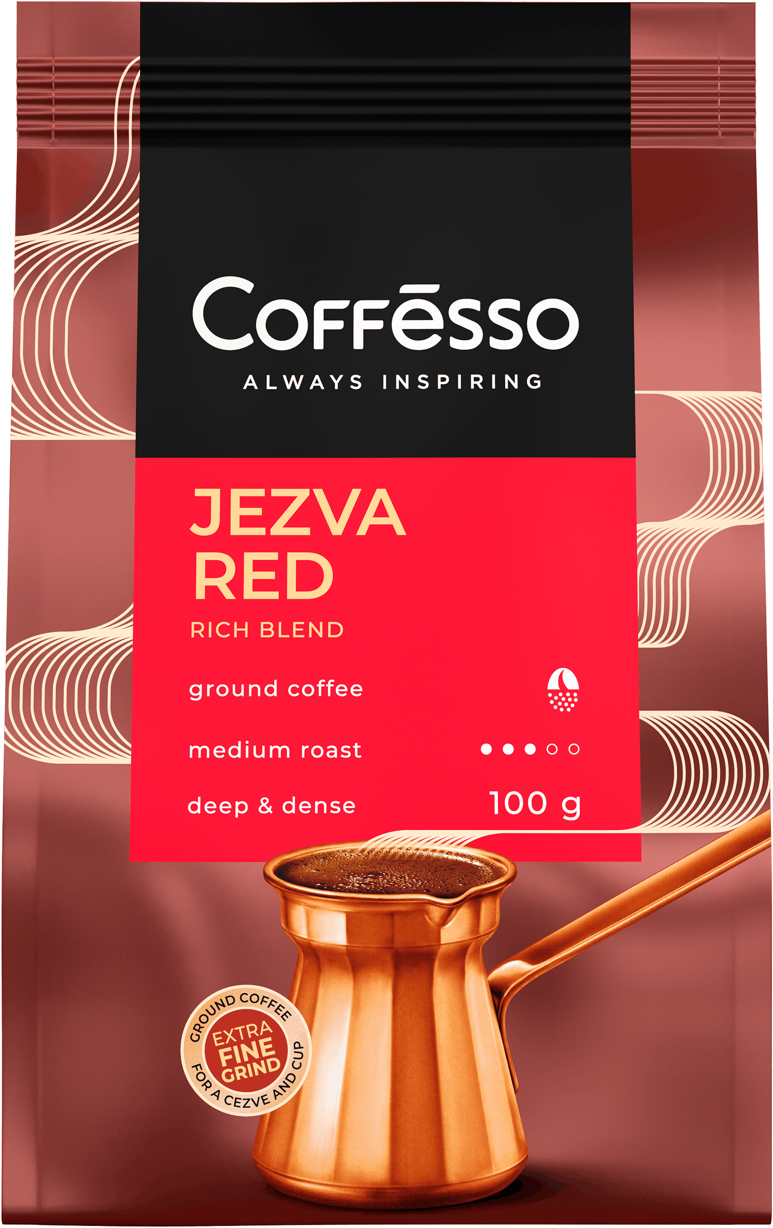 Изображение товара Кофе молотый COFFESSO Jezva Red, 100г Изображение товара Кофе молотый COFFESSO Jezva Red, 100г