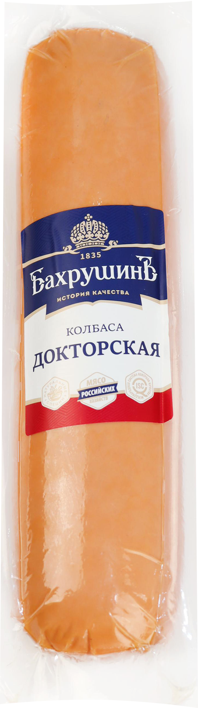 Изображение товара Колбаса вареная БАХРУШИНЪ Докторская весовая ГОСТ натуральное копчение Изображение товара Колбаса вареная БАХРУШИНЪ Докторская весовая ГОСТ натуральное копчение