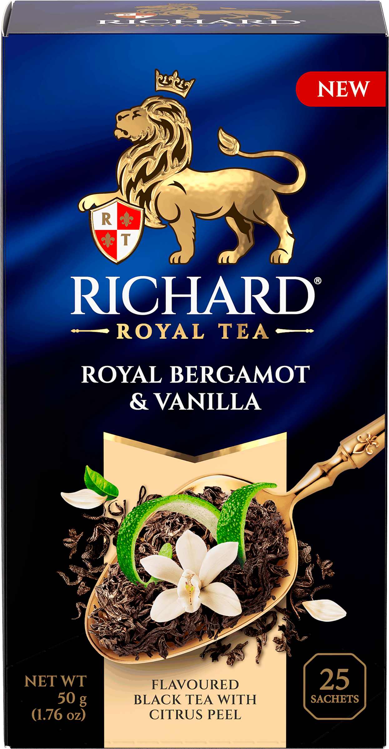 Изображение товара Чёрный чай RICHARD ROYAL Bergamot&Vanilla 25 пакетиков для ароматного чаепития Изображение товара Чёрный чай RICHARD ROYAL Bergamot&Vanilla 25 пакетиков для ароматного чаепития
