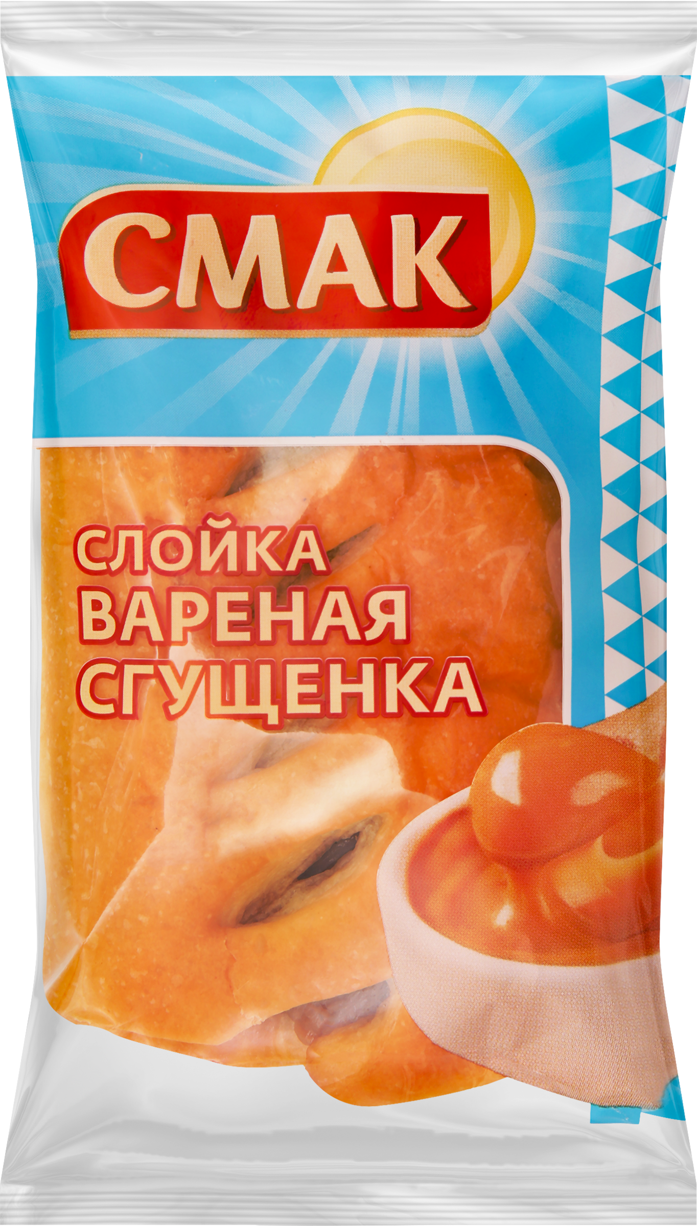 Изображение товара Слойка СМАК с кремом вареная сгущенка, 60г Изображение товара Слойка СМАК с кремом вареная сгущенка, 60г