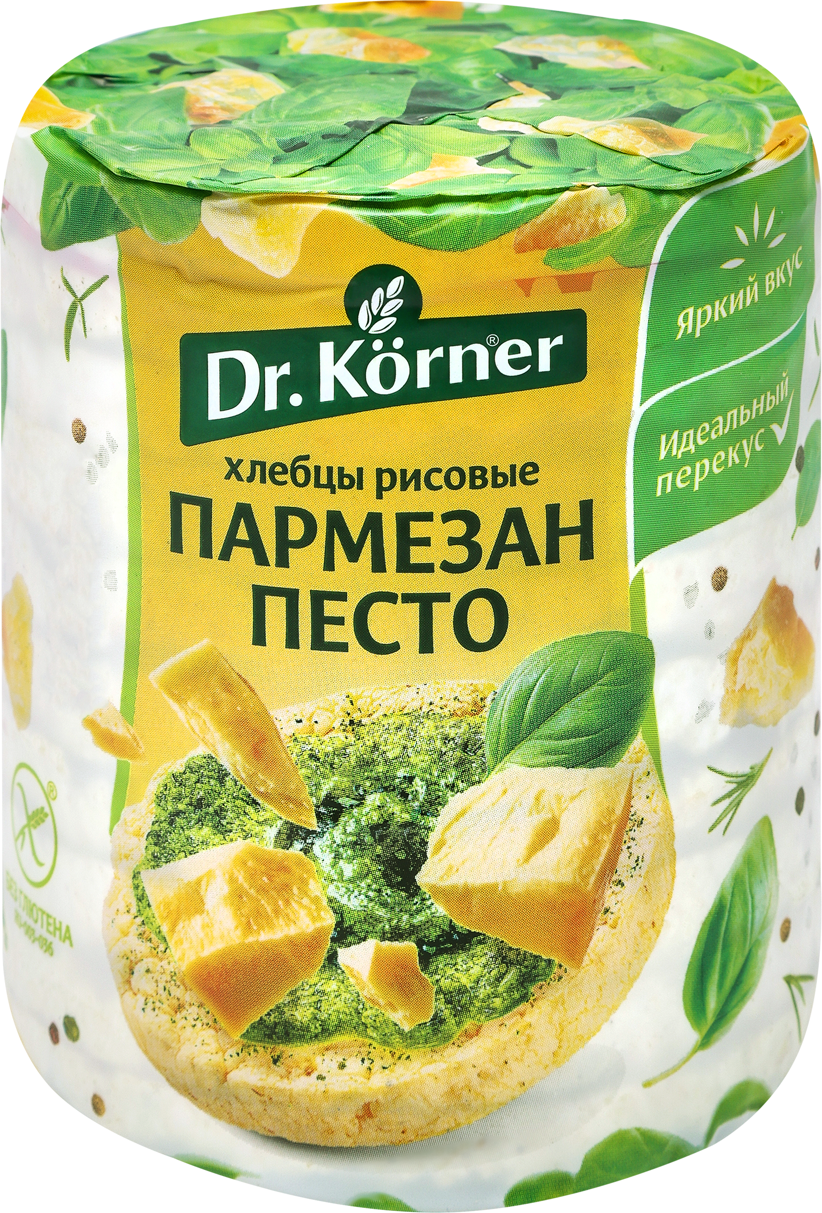Изображение товара Рисовые хлебцы DR KORNER с песто и пармезаном - натуральный вкус Италии, 80г Изображение товара Рисовые хлебцы DR KORNER с песто и пармезаном - натуральный вкус Италии, 80г