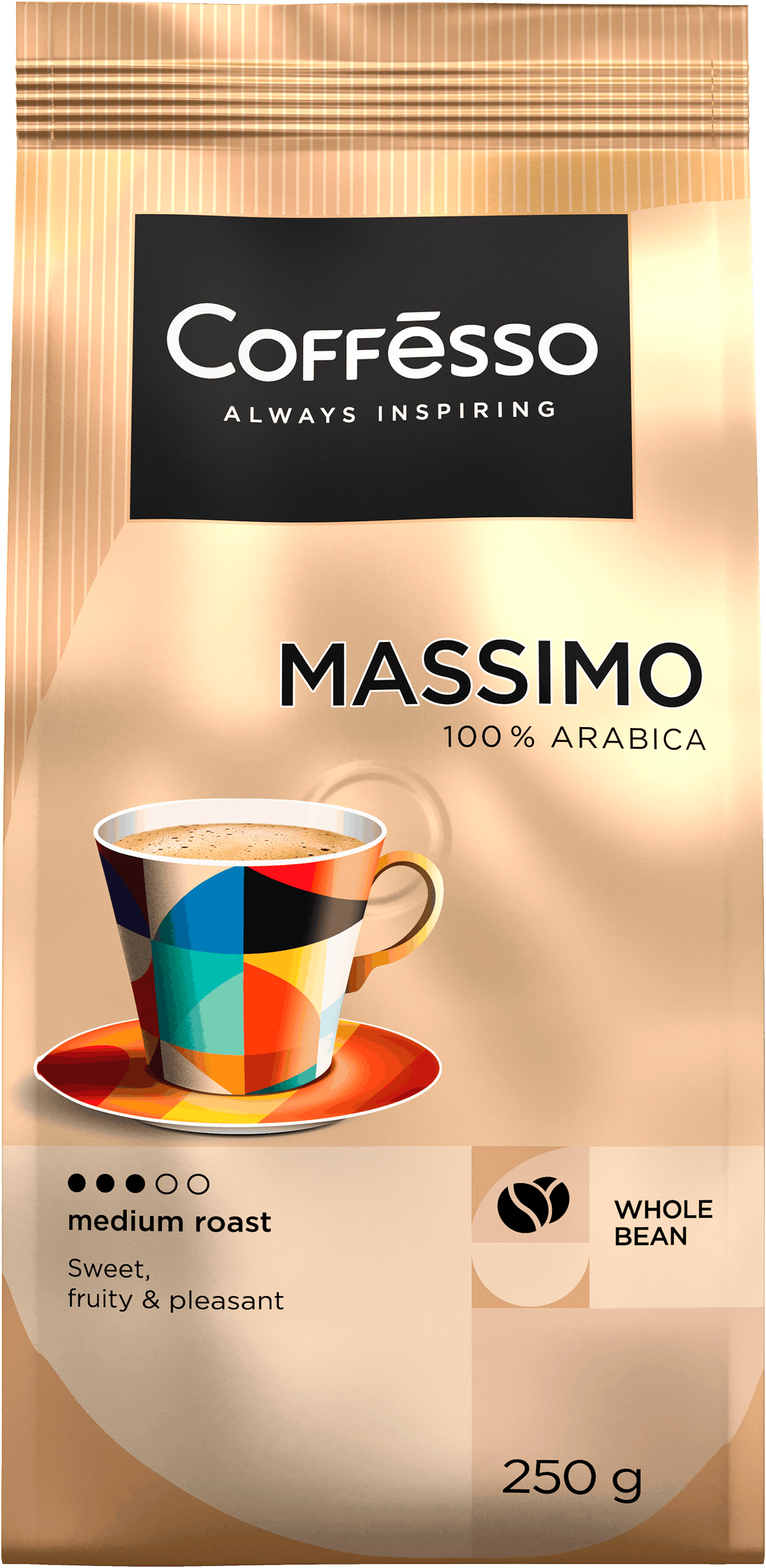Изображение товара Кофе зерновой COFFESSO Massimo 250г - насыщенный и ароматный Изображение товара Кофе зерновой COFFESSO Massimo 250г - насыщенный и ароматный