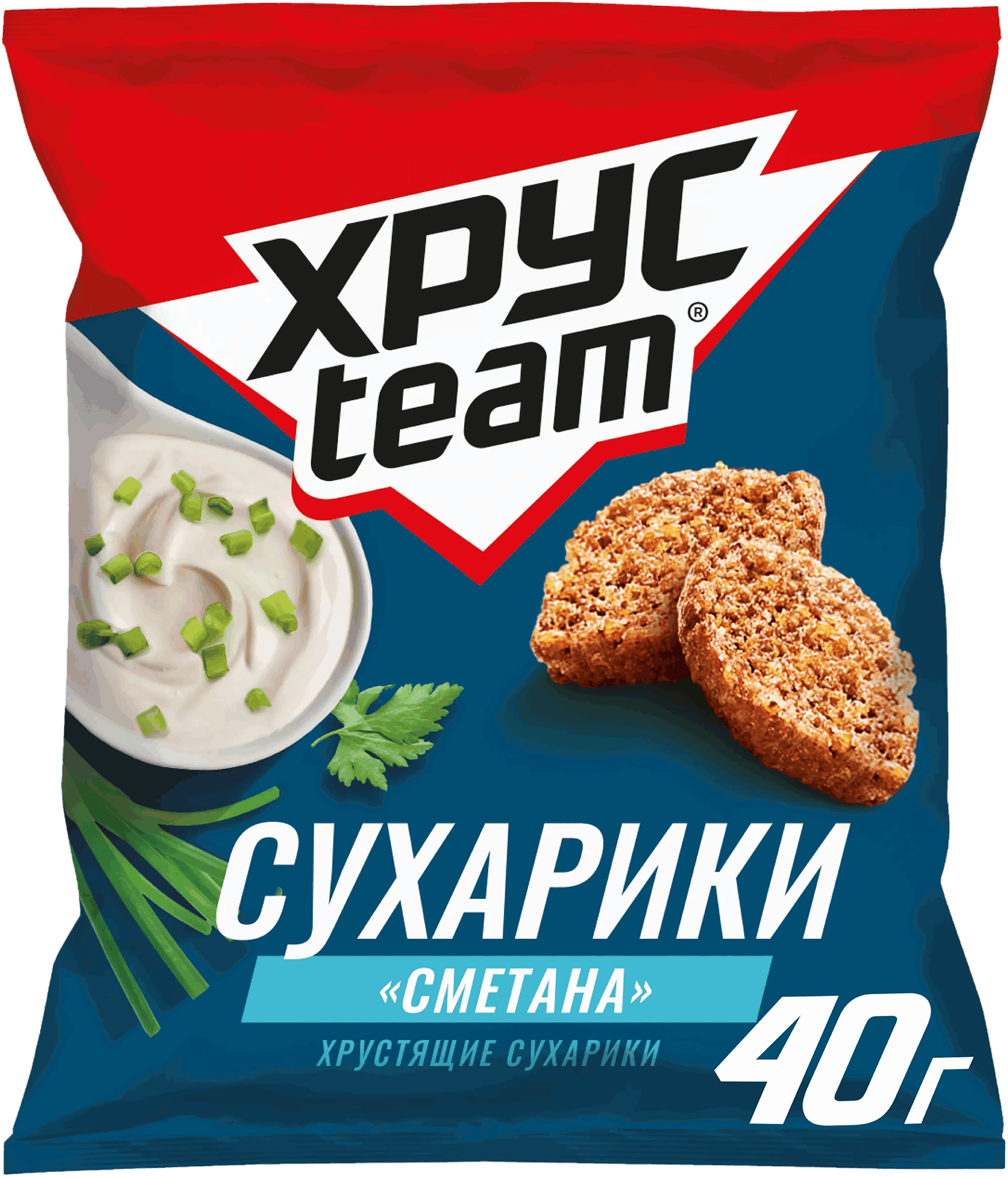 Изображение товара Сухарики ХРУСTEAM Хрустящие Сметана, 40г Изображение товара Сухарики ХРУСTEAM Хрустящие Сметана, 40г