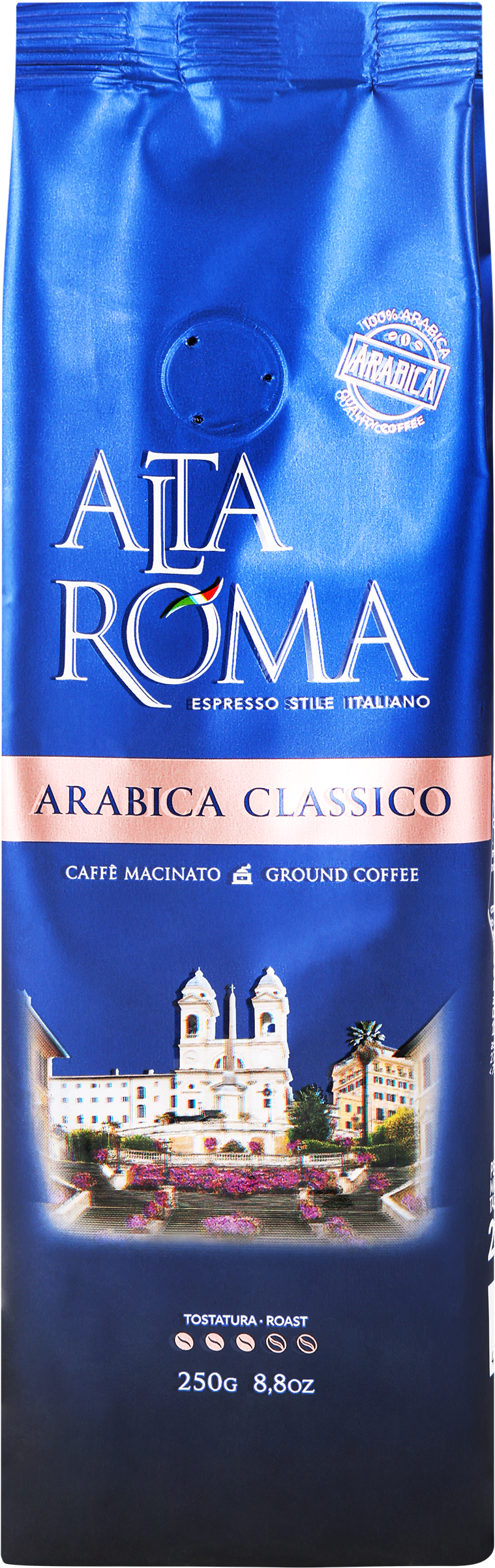 Изображение товара Кофе молотый ALTA ROMA Arabica Classico 250г, насыщенный аромат и яркий вкус