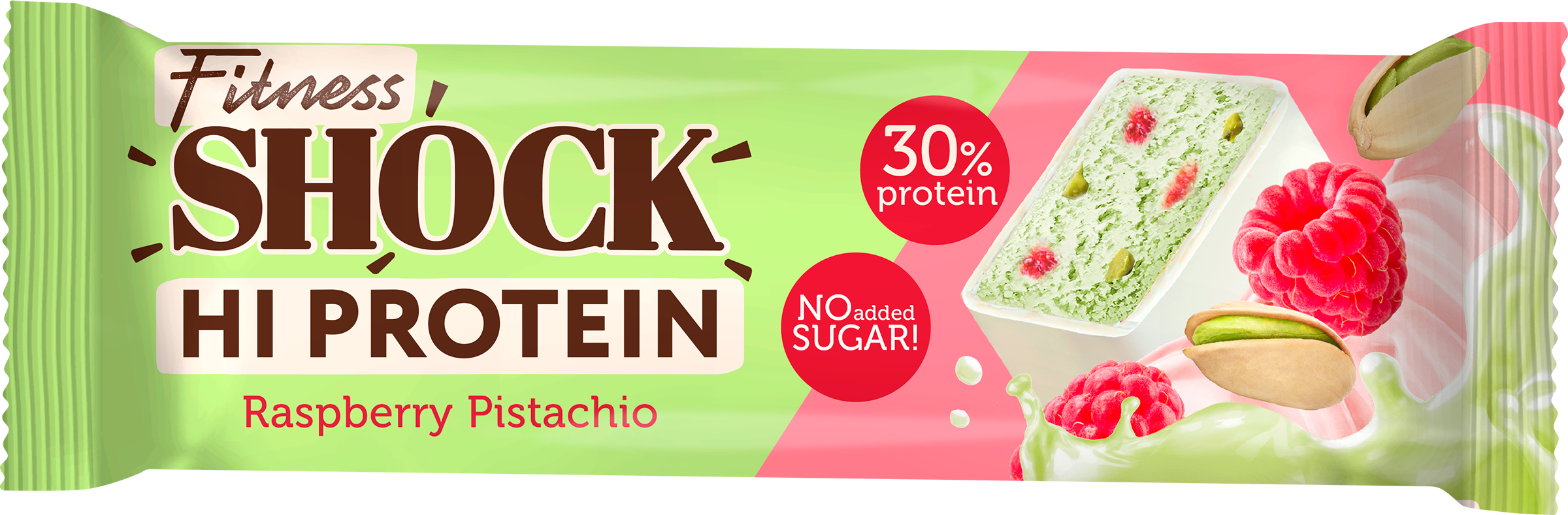 Изображение товара Батончик протеиновый FITNESSHOCK Фисташка 30% протеина, без сахара, 40г Изображение товара Батончик протеиновый FITNESSHOCK Фисташка 30% протеина, без сахара, 40г