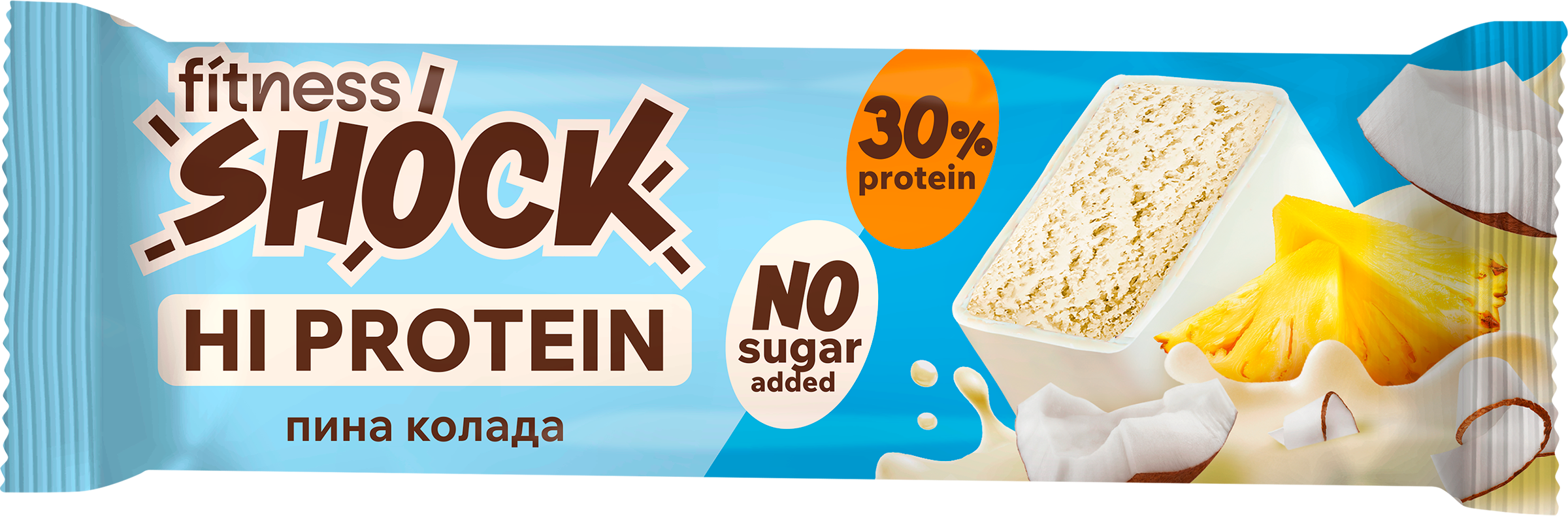 Изображение товара Протеиновый батончик FITNESSHOCK Пина колада 30% белка без сахара Изображение товара Протеиновый батончик FITNESSHOCK Пина колада 30% белка без сахара