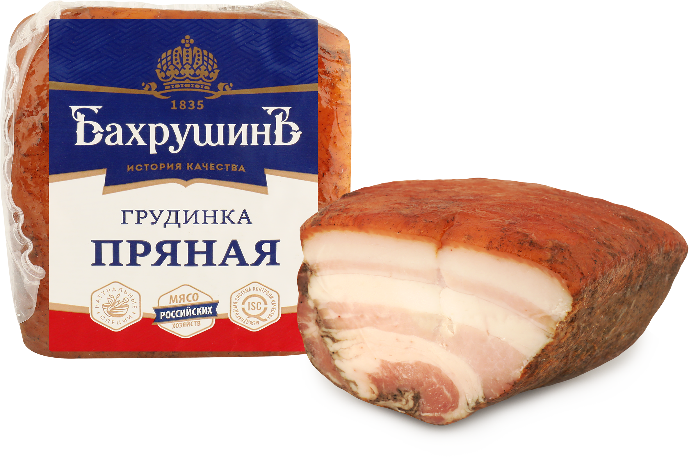 Изображение товара Грудинка варено-копченая БАХРУШИНЪ Пряная, весовая