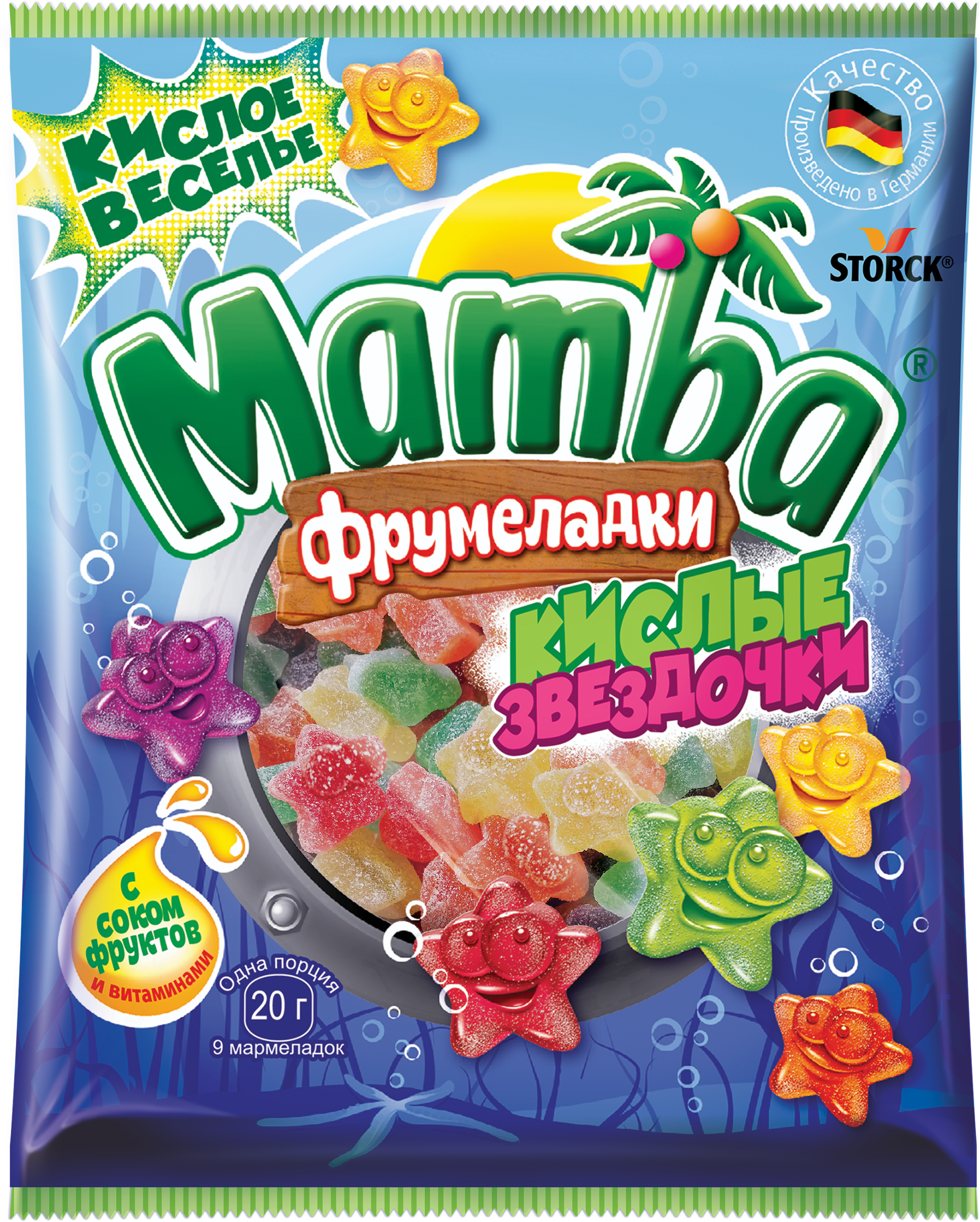 Изображение товара Жевательный кисло-фруктовый мармелад MAMBA Фрумеладки 70г со звездочками