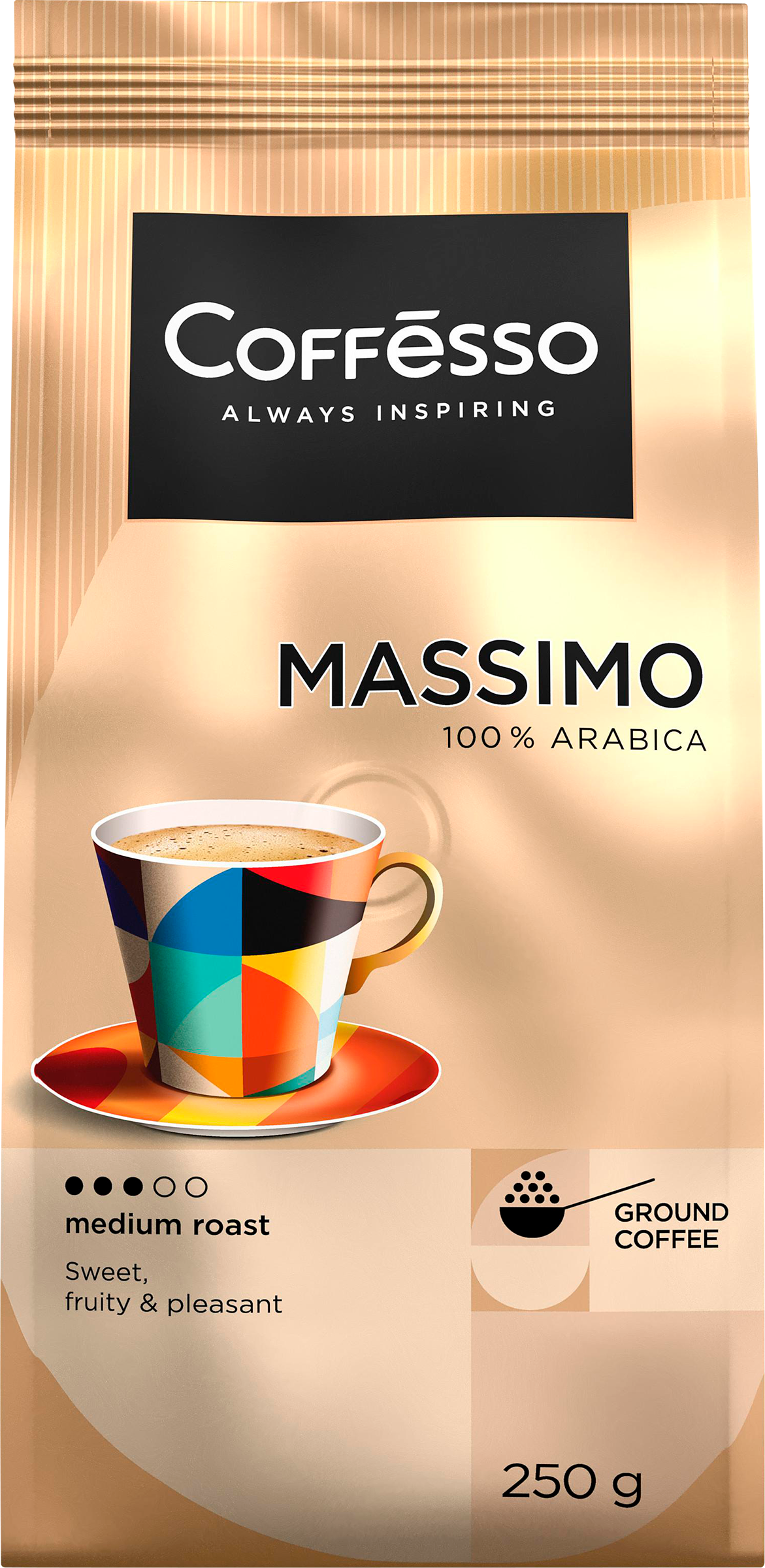 Изображение товара Кофе молотый COFFESSO Massimo Средняя обжарка 250г Изображение товара Кофе молотый COFFESSO Massimo Средняя обжарка 250г