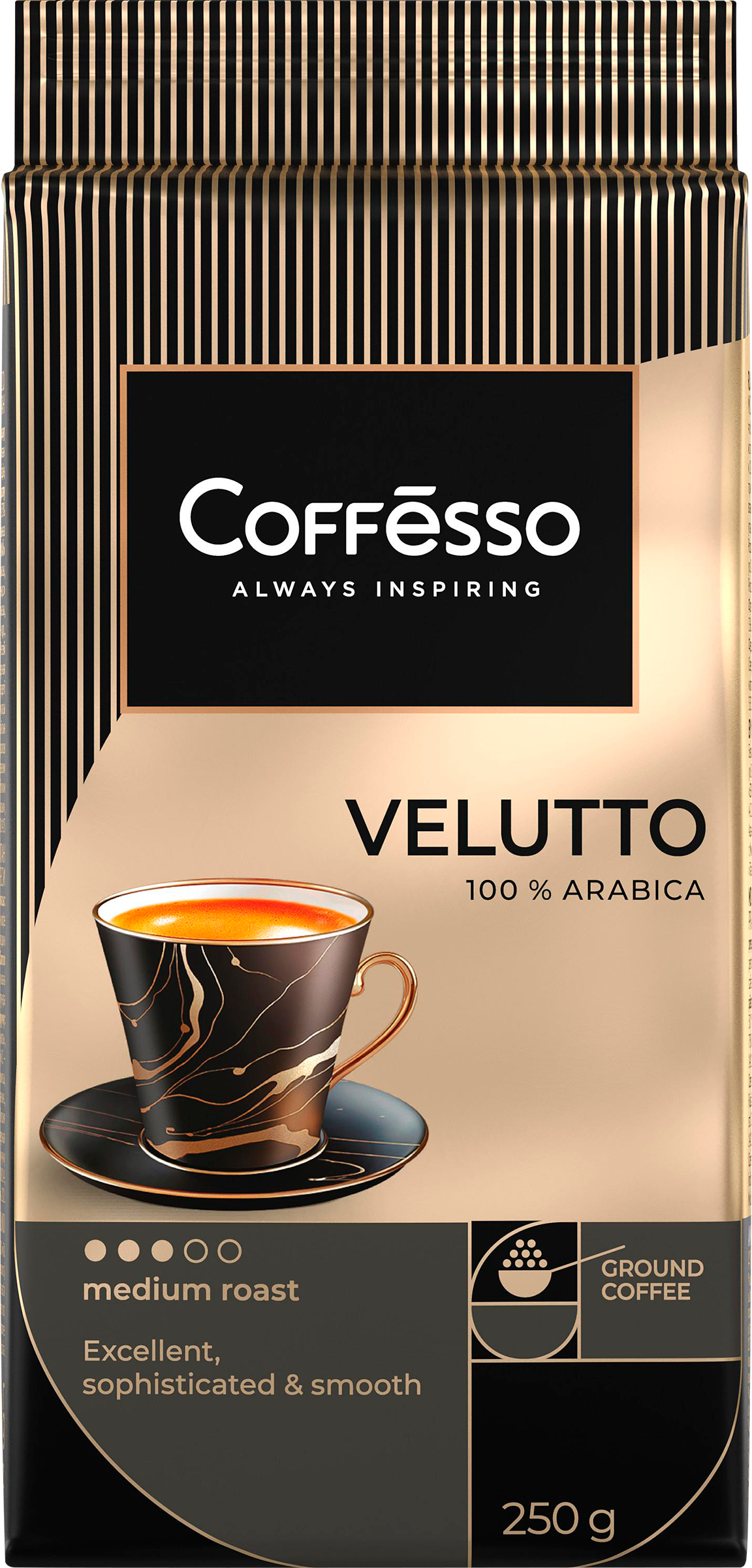 Изображение товара Кофе молотый COFFESSO Velutto 250г мягкая упаковка Россия Изображение товара Кофе молотый COFFESSO Velutto 250г мягкая упаковка Россия