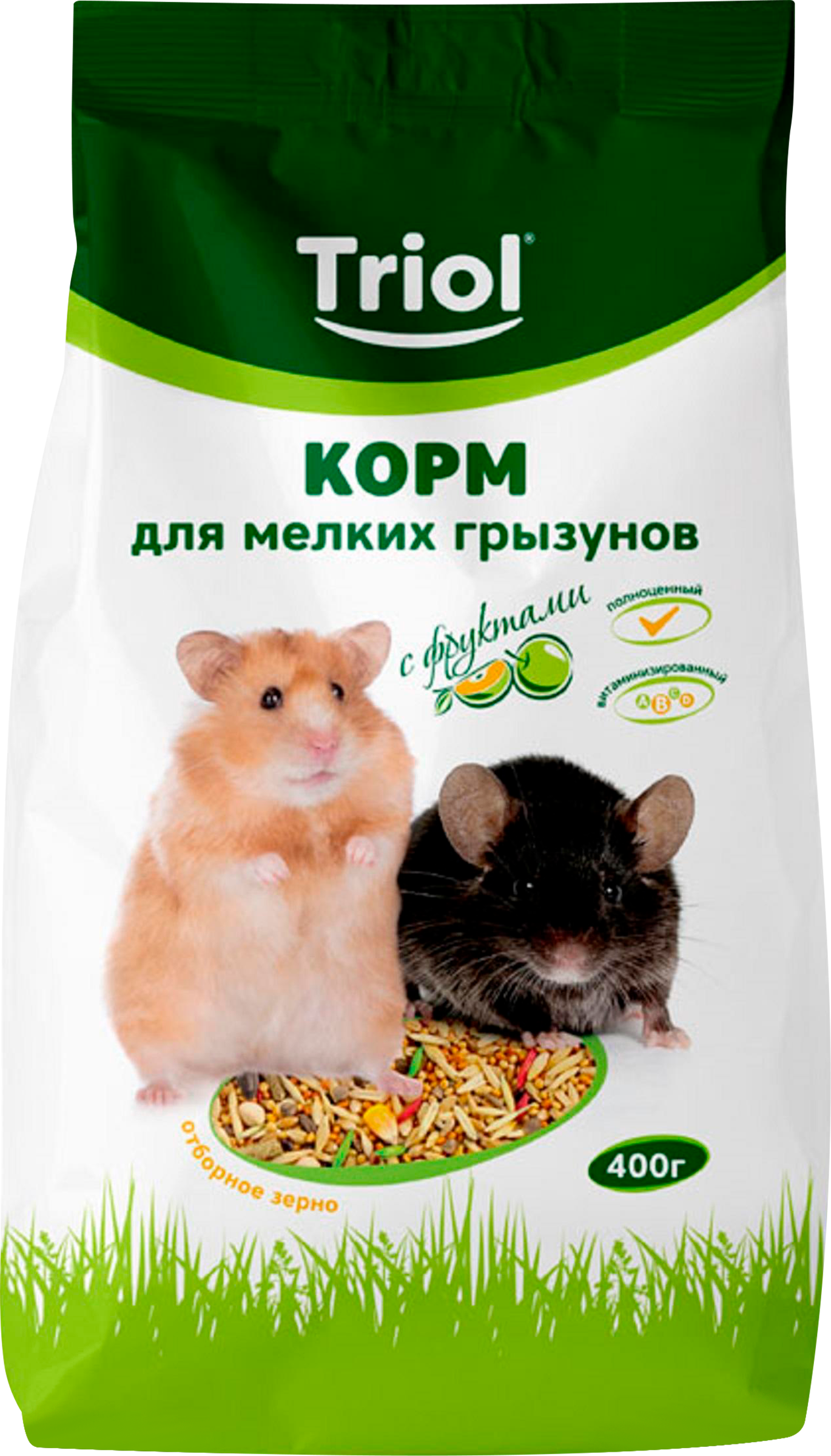 Изображение товара Корм для грызунов TRIOL с фруктами 400г - сбалансированный рацион для всех видов грызунов
