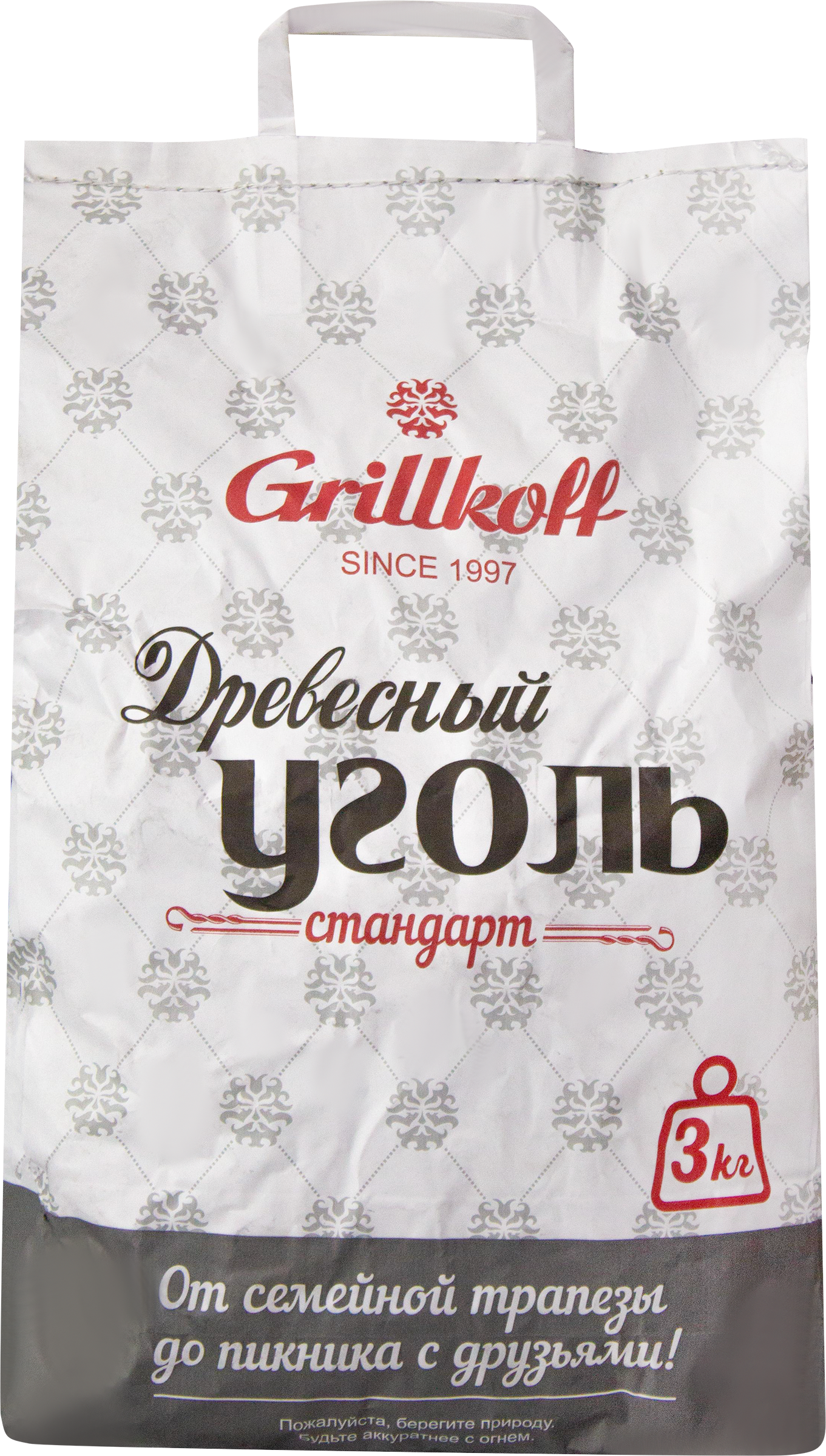 Изображение товара Уголь древесный для гриля GRILLKOFF Стандарт, 3кг, упаковка с ручкой Изображение товара Уголь древесный для гриля GRILLKOFF Стандарт, 3кг, упаковка с ручкой
