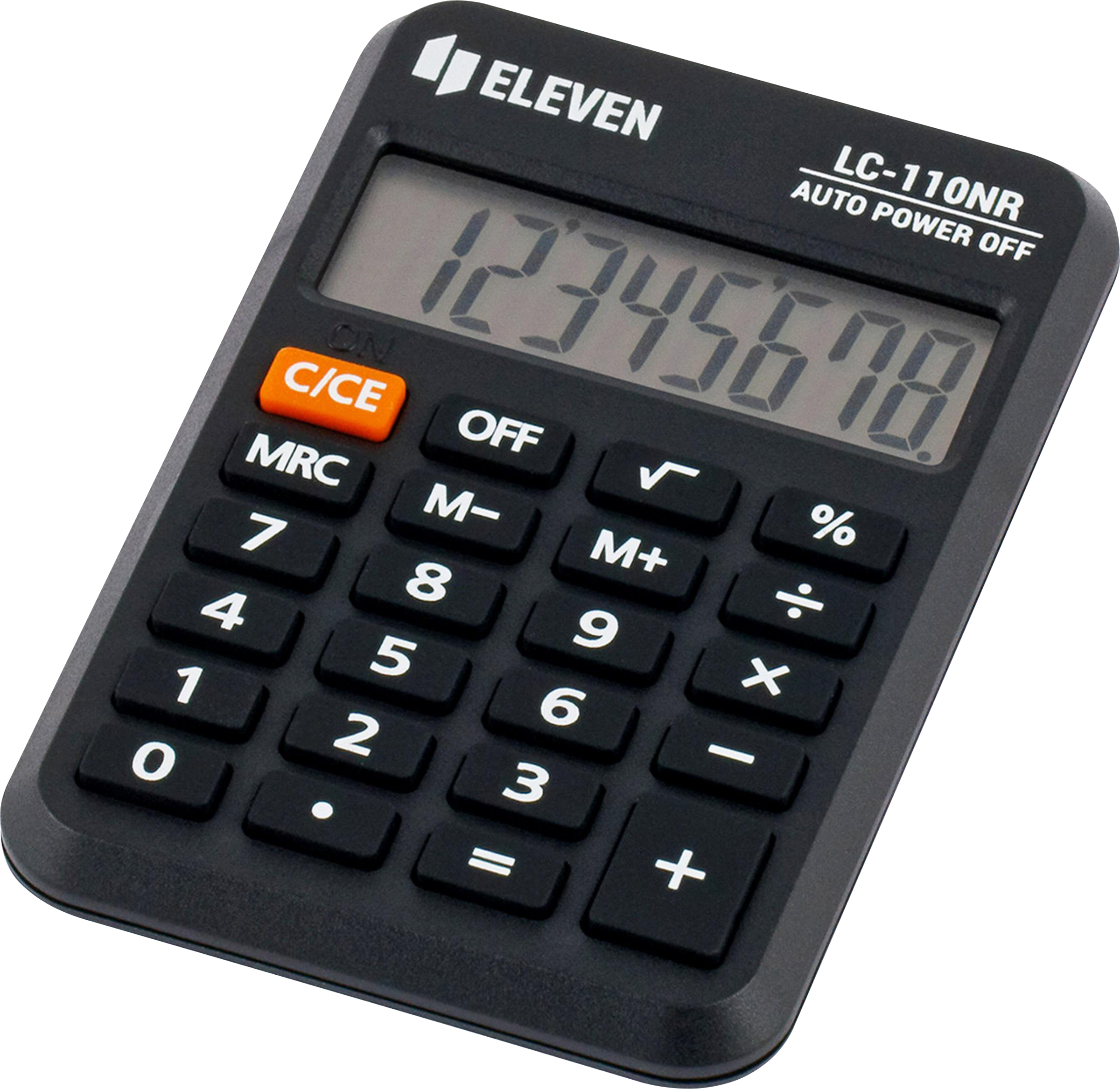 Изображение товара Калькулятор карманный ELEVEN LC-110NR, 8 разрядов, 5,8х8,8х1,1см, черный Изображение товара Калькулятор карманный ELEVEN LC-110NR, 8 разрядов, 5,8х8,8х1,1см, черный