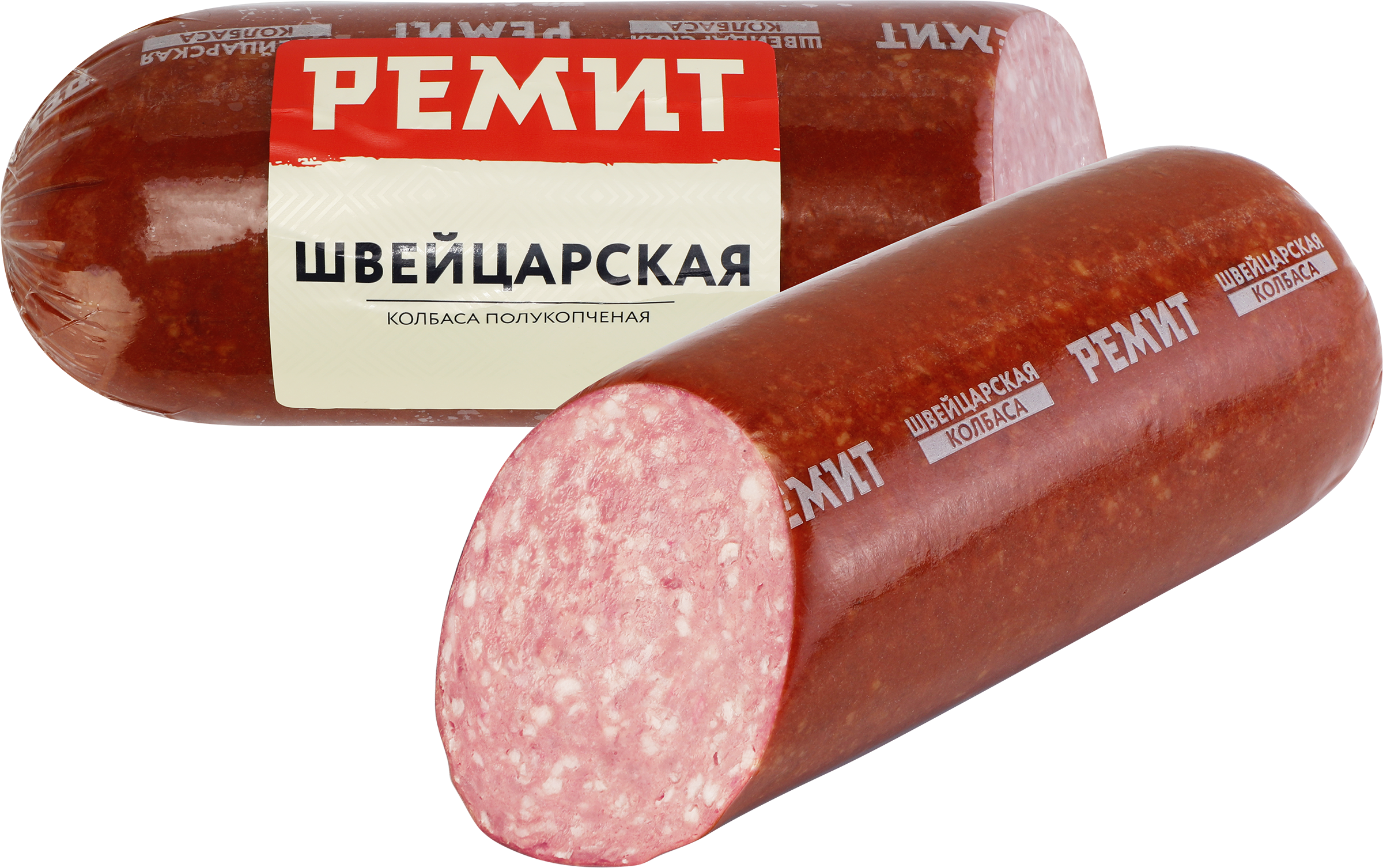 Изображение товара Колбаса полукопченая РЕМИТ Швейцарская, весовая Изображение товара Колбаса полукопченая РЕМИТ Швейцарская, весовая