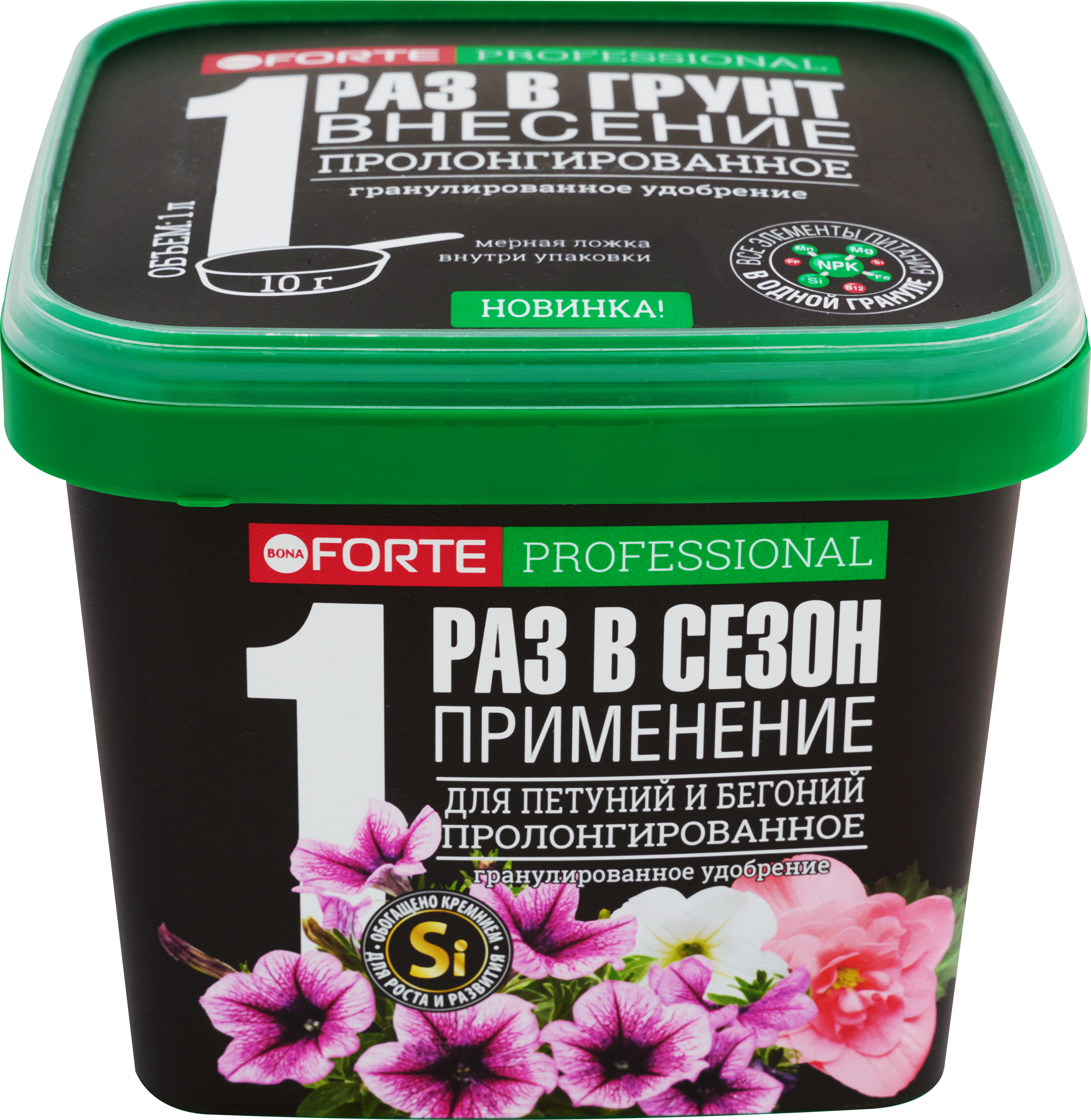 Изображение товара Удобрение для петуний и бегоний с кремнием 1л BONA FORTE Изображение товара Удобрение для петуний и бегоний с кремнием 1л BONA FORTE