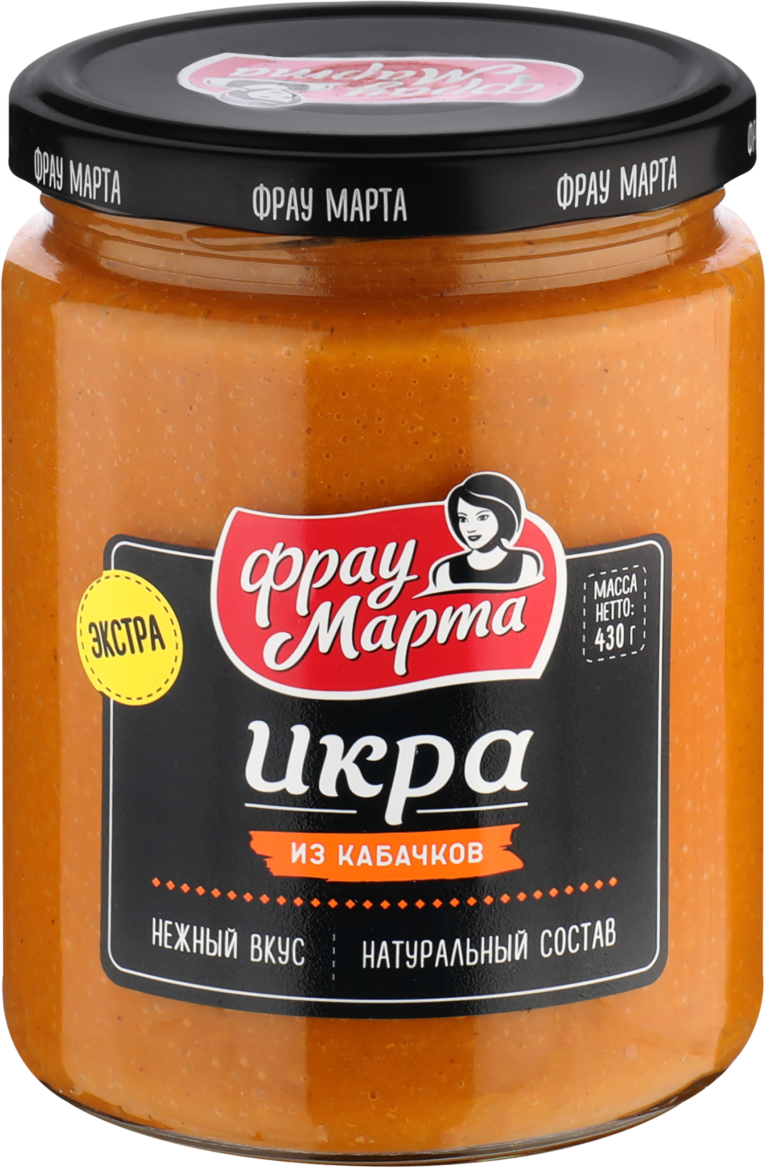 Изображение товара Икра из кабачков ФРАУ МАРТА 430г в стеклянной банке натуральный вкус