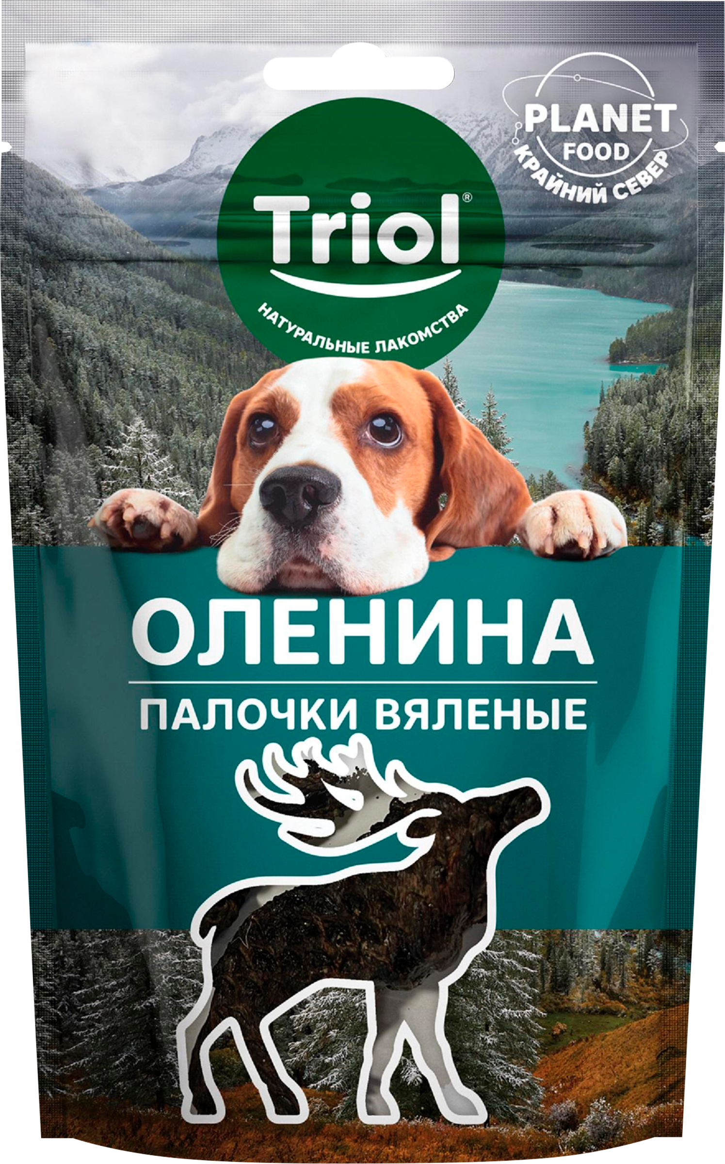 Изображение товара Натуральное лакомство для собак TRIOL Оленина 40г - полезное угощение для взрослых собак