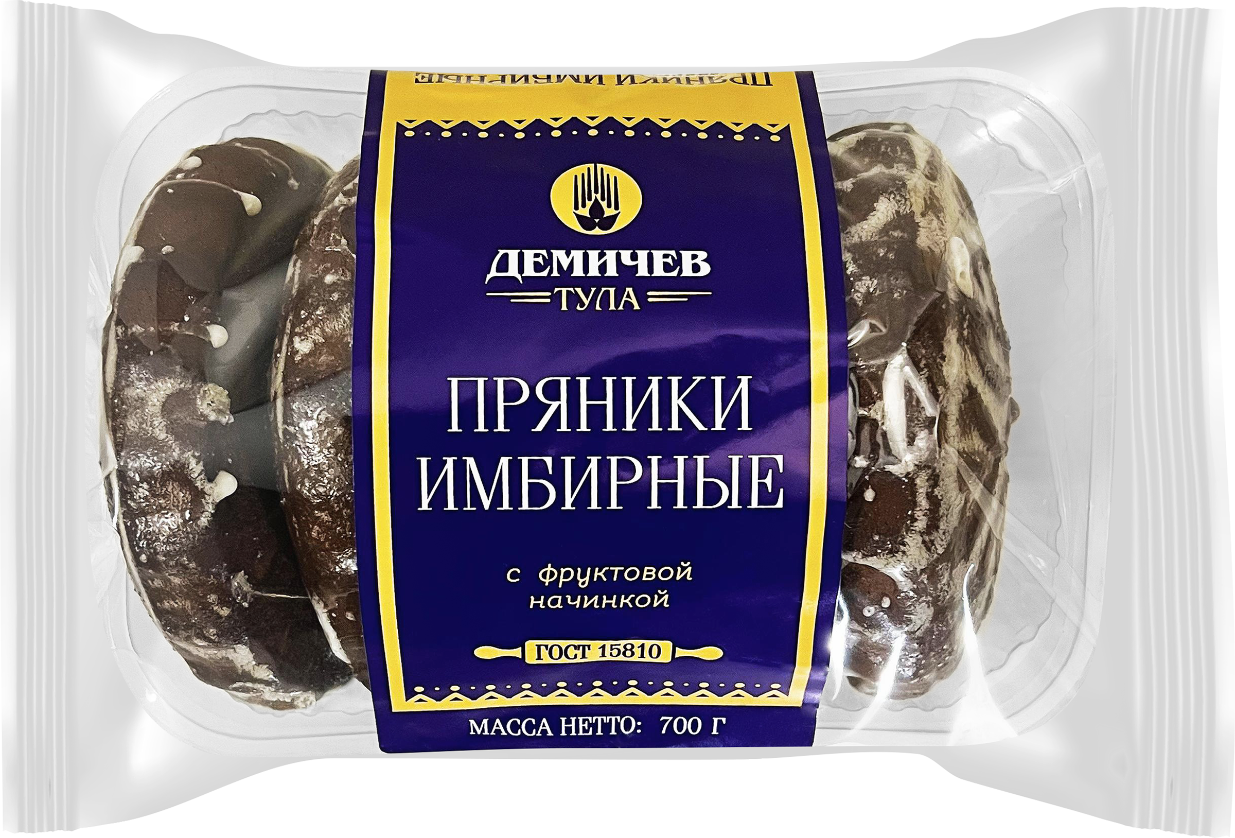 Изображение товара Имбирный пряник с фруктовой начинкой 700г ДЕМИЧЕВ натуральный вкус