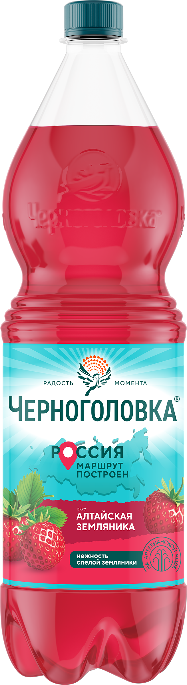 Изображение товара Газированный лимонад ЧЕРНОГОЛОВКА земляника 1.5л сильногазированный