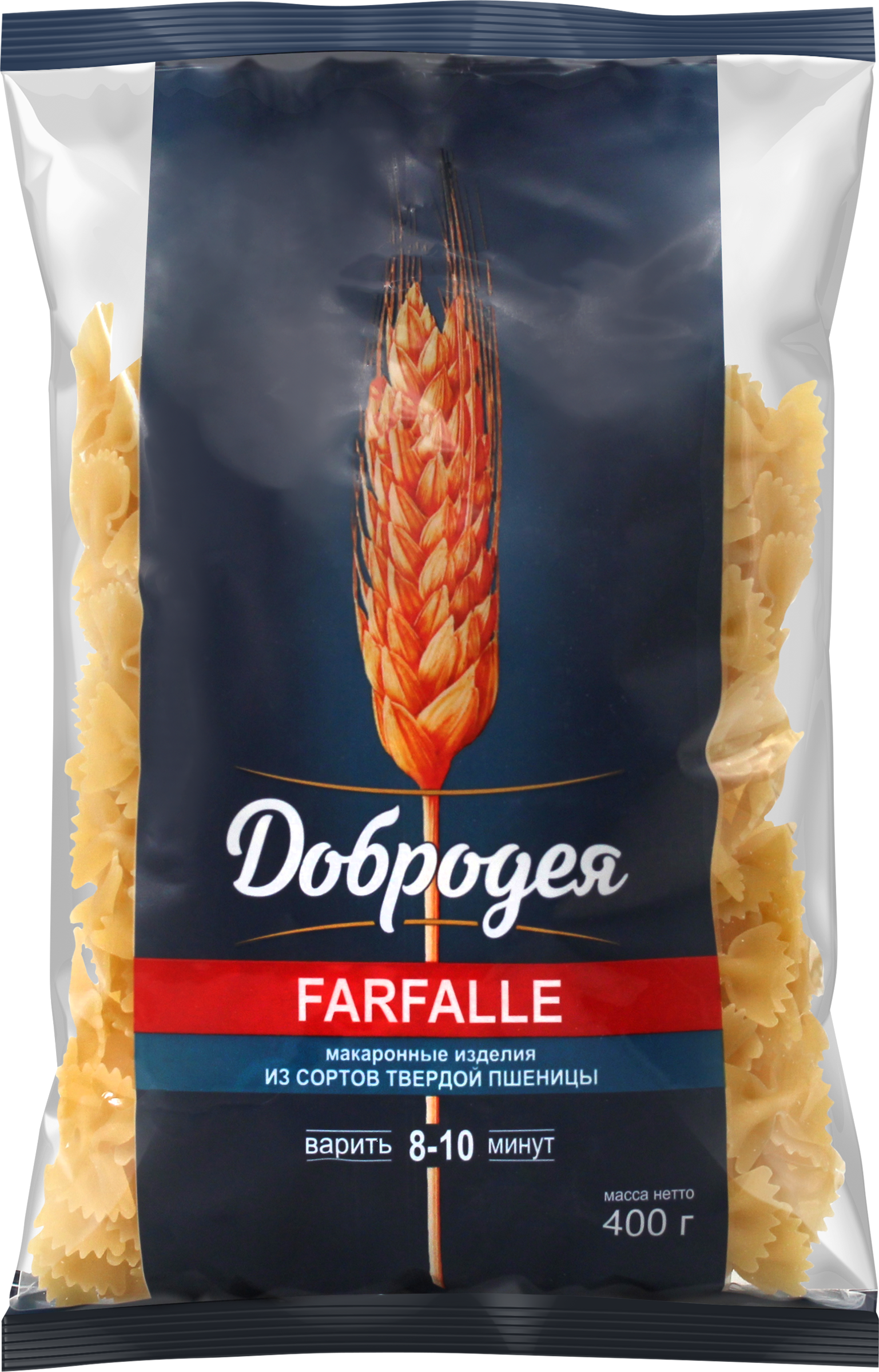 Изображение товара Макароны ДОБРОДЕЯ Farfalle группа А высший сорт, 400г